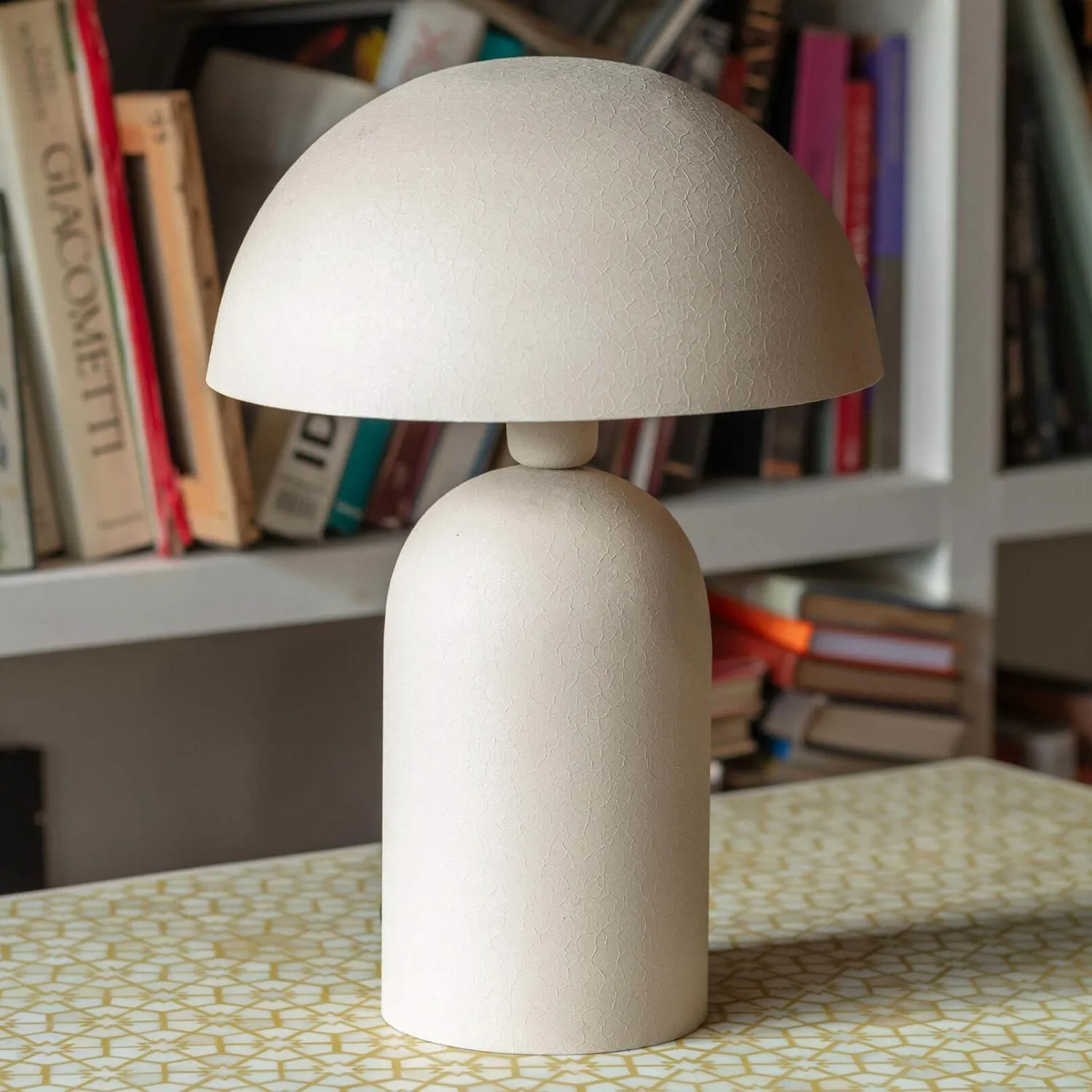 Large Textured Dome Table Lamp - Warm Grey, Iron