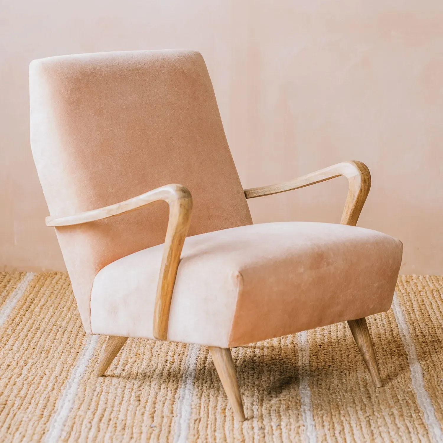 Lawrie Armchair - Rose, Velvet