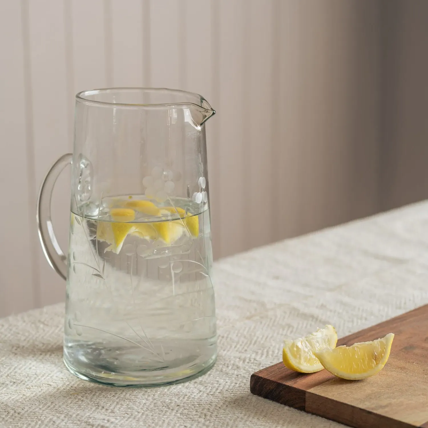 Leaf Cut Glass Jug