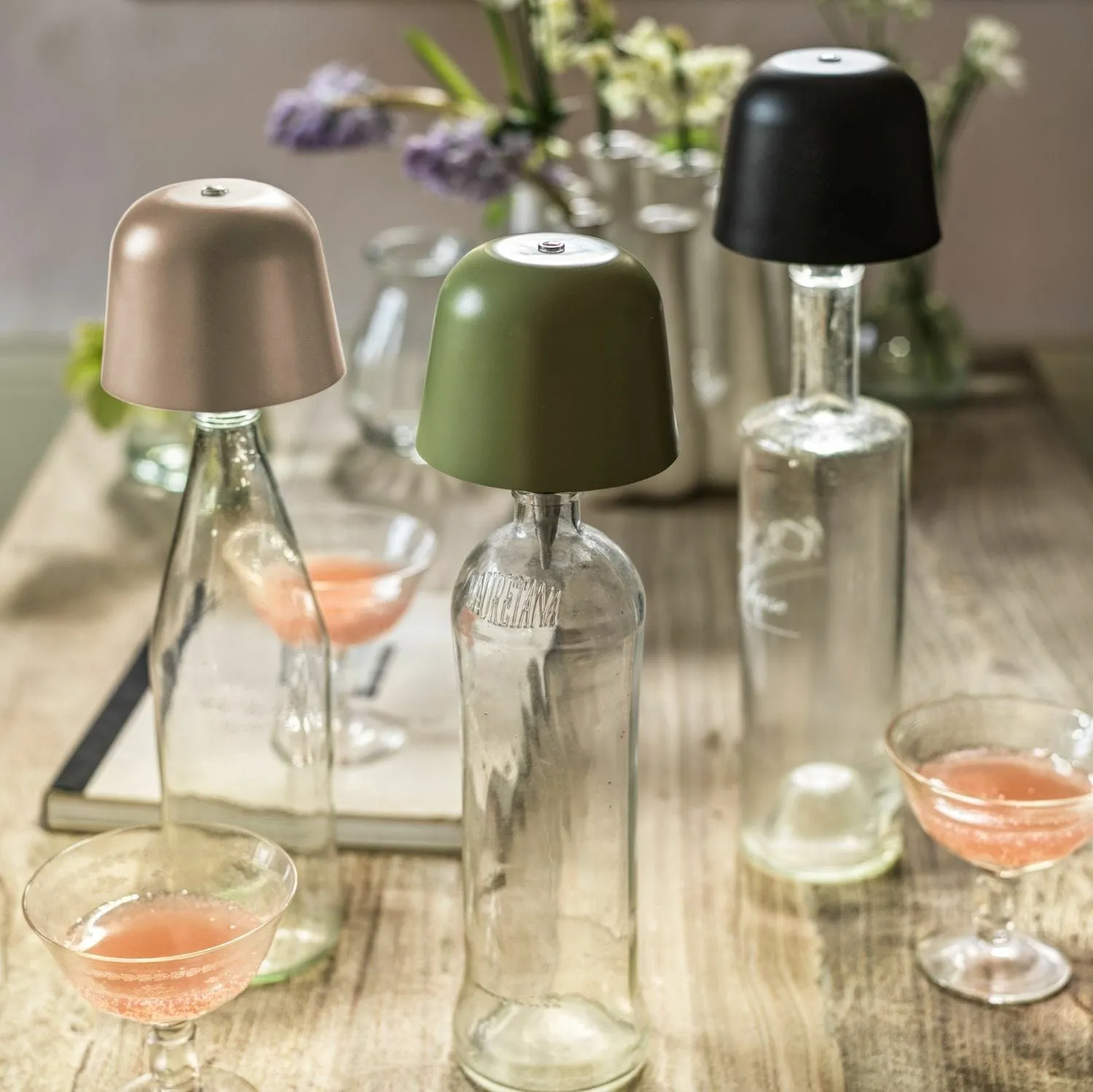 LED Bottle Stopper Lamp - Black, Iron image