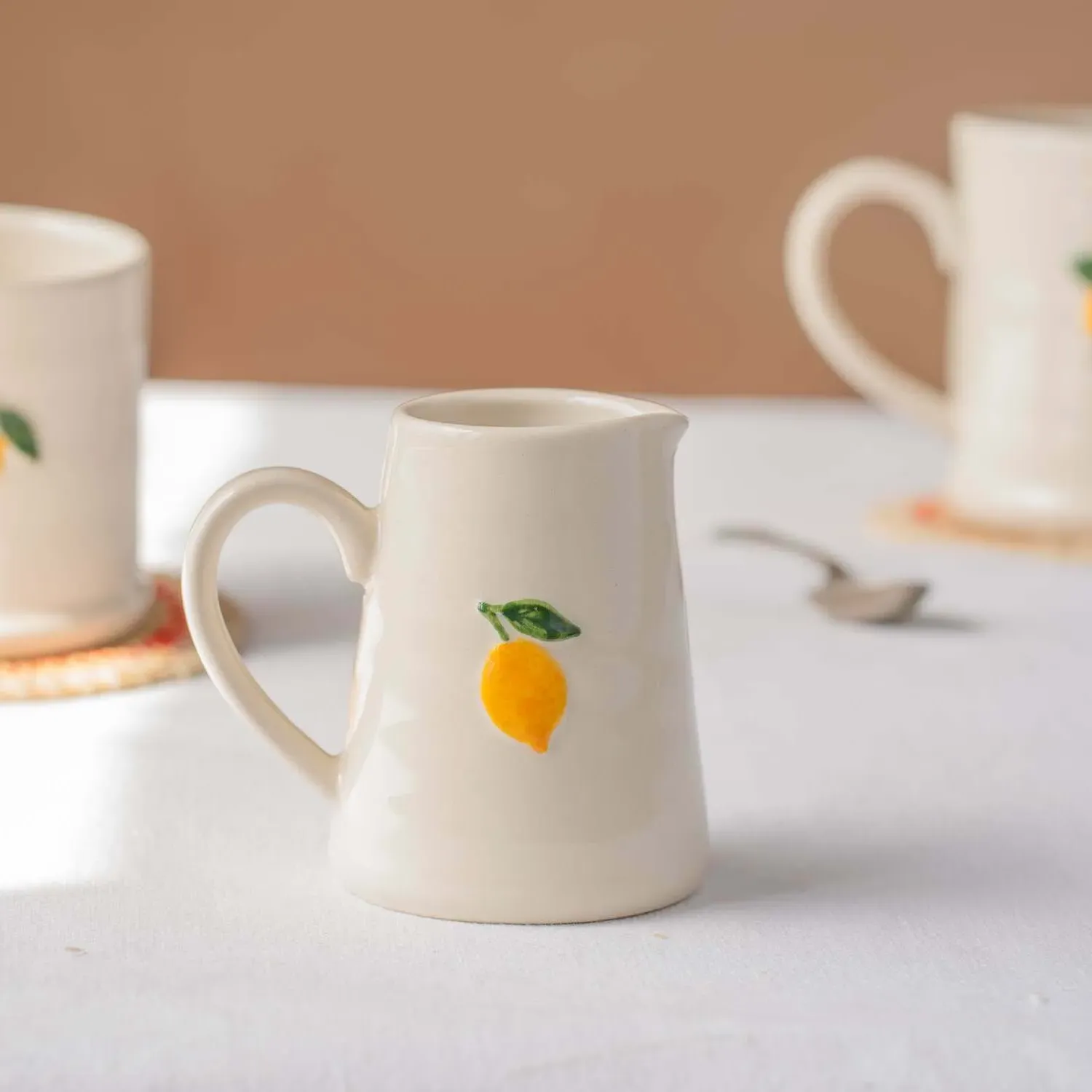 Lemon Branch Motif Mini Jug - Stoneware