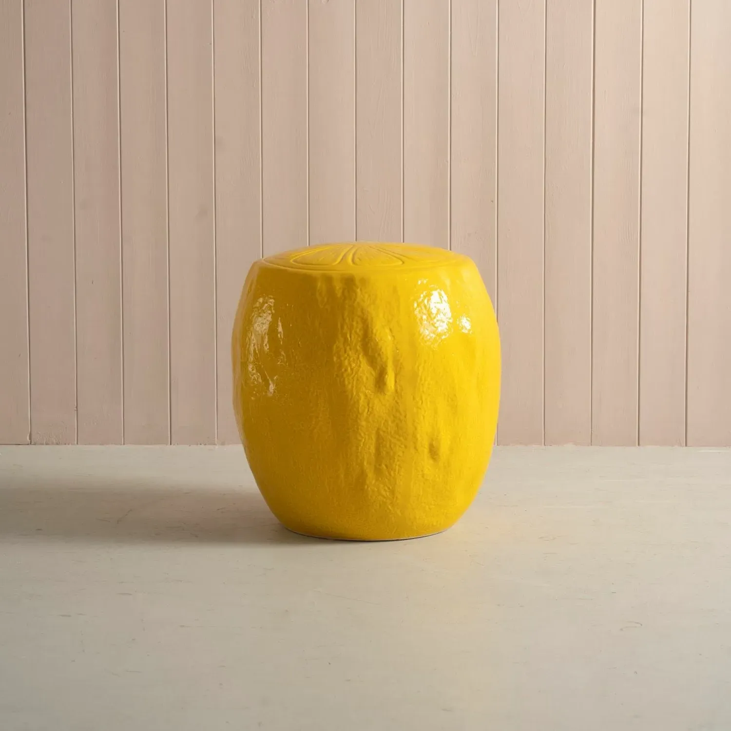 Lemon Yellow Ceramic Stool