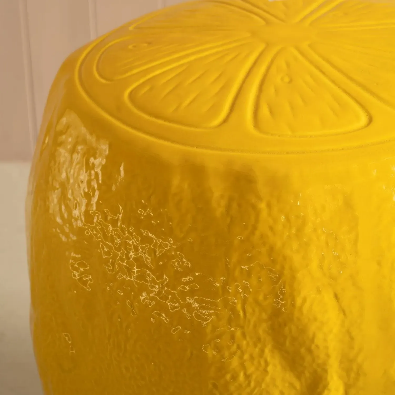 Lemon Yellow Ceramic Stool