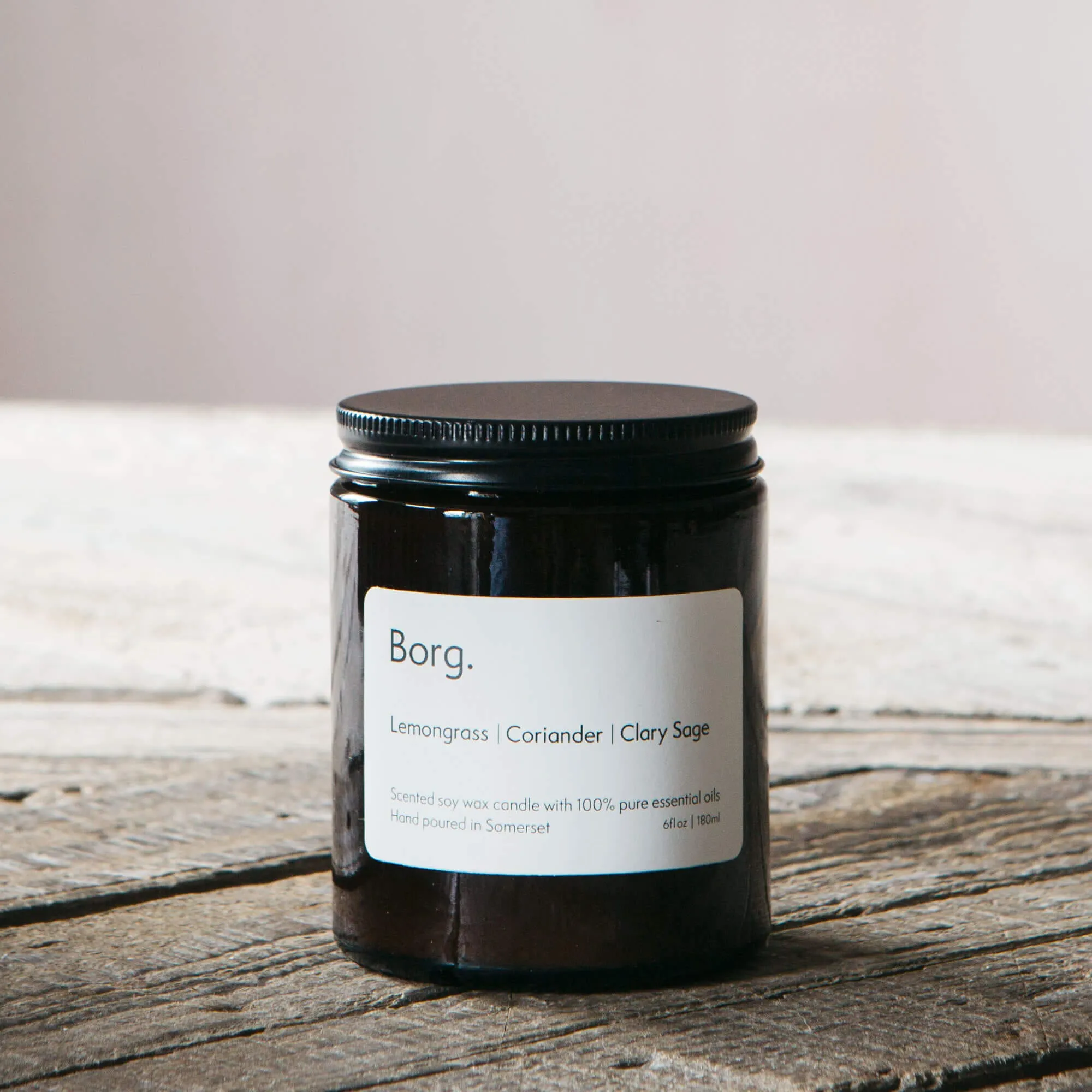 Lemongrass and Coriander Candle - Amber Glass image