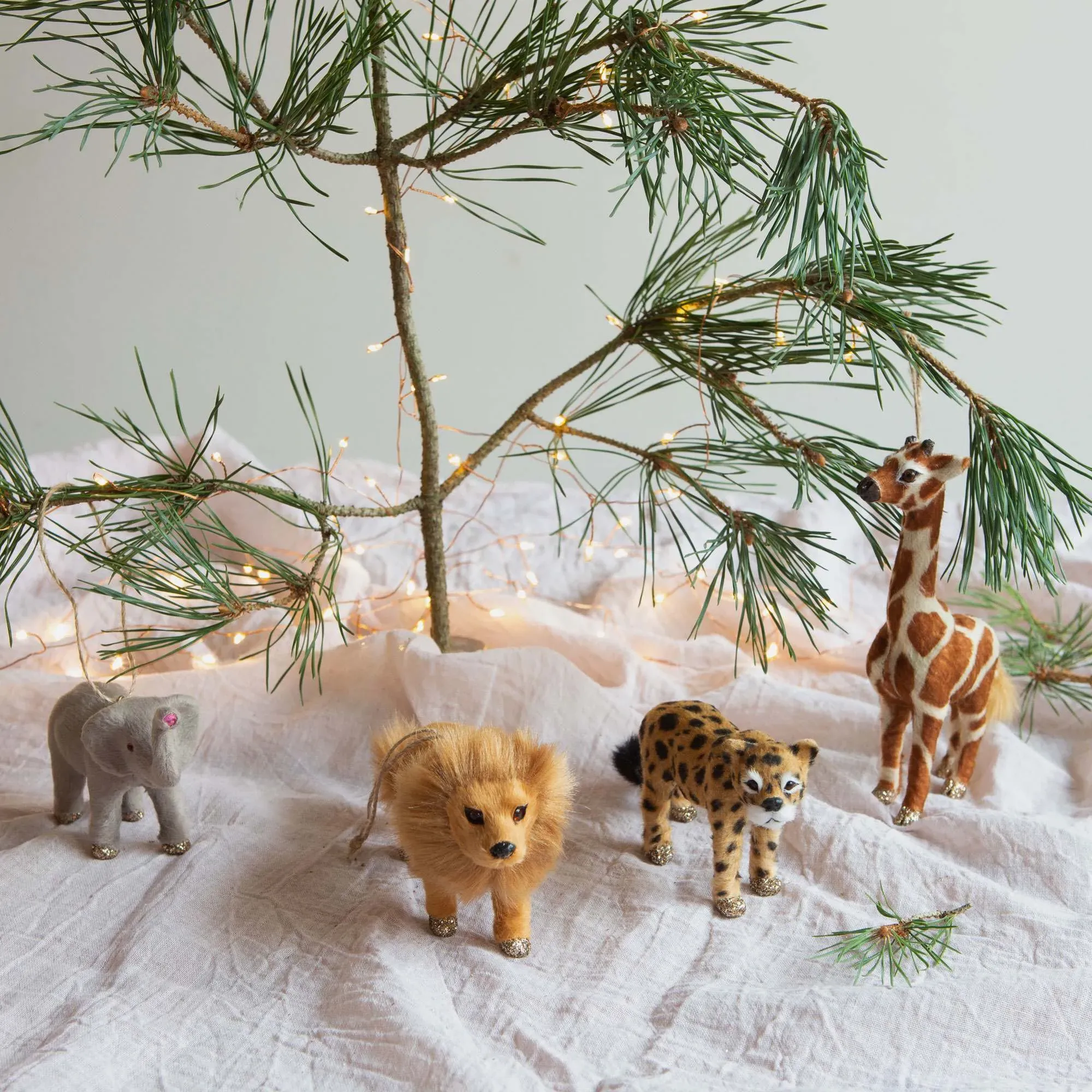 Leo the Lion Faux Fur Christmas Tree Decoration