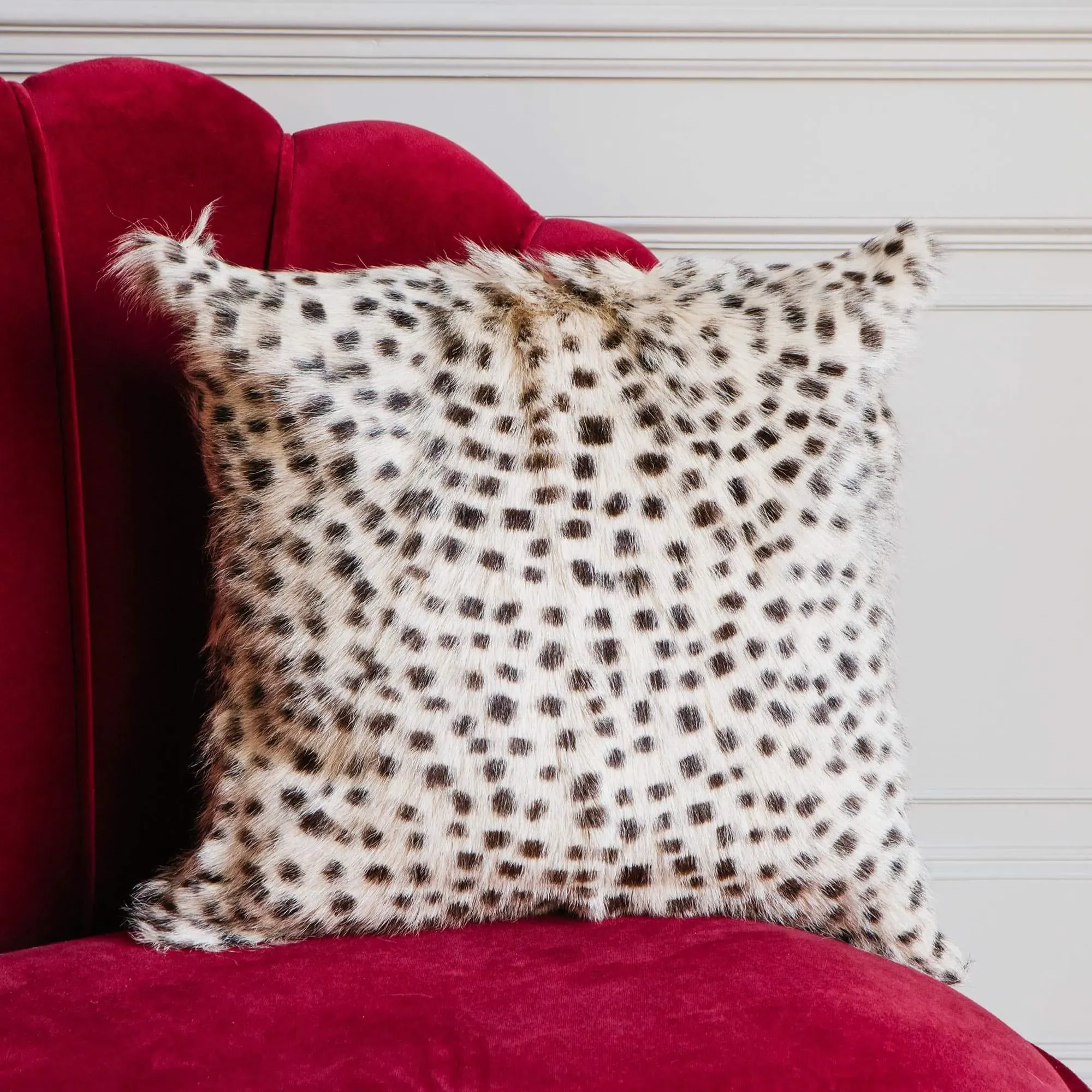 Leopard Print Cushion - Goat Fur