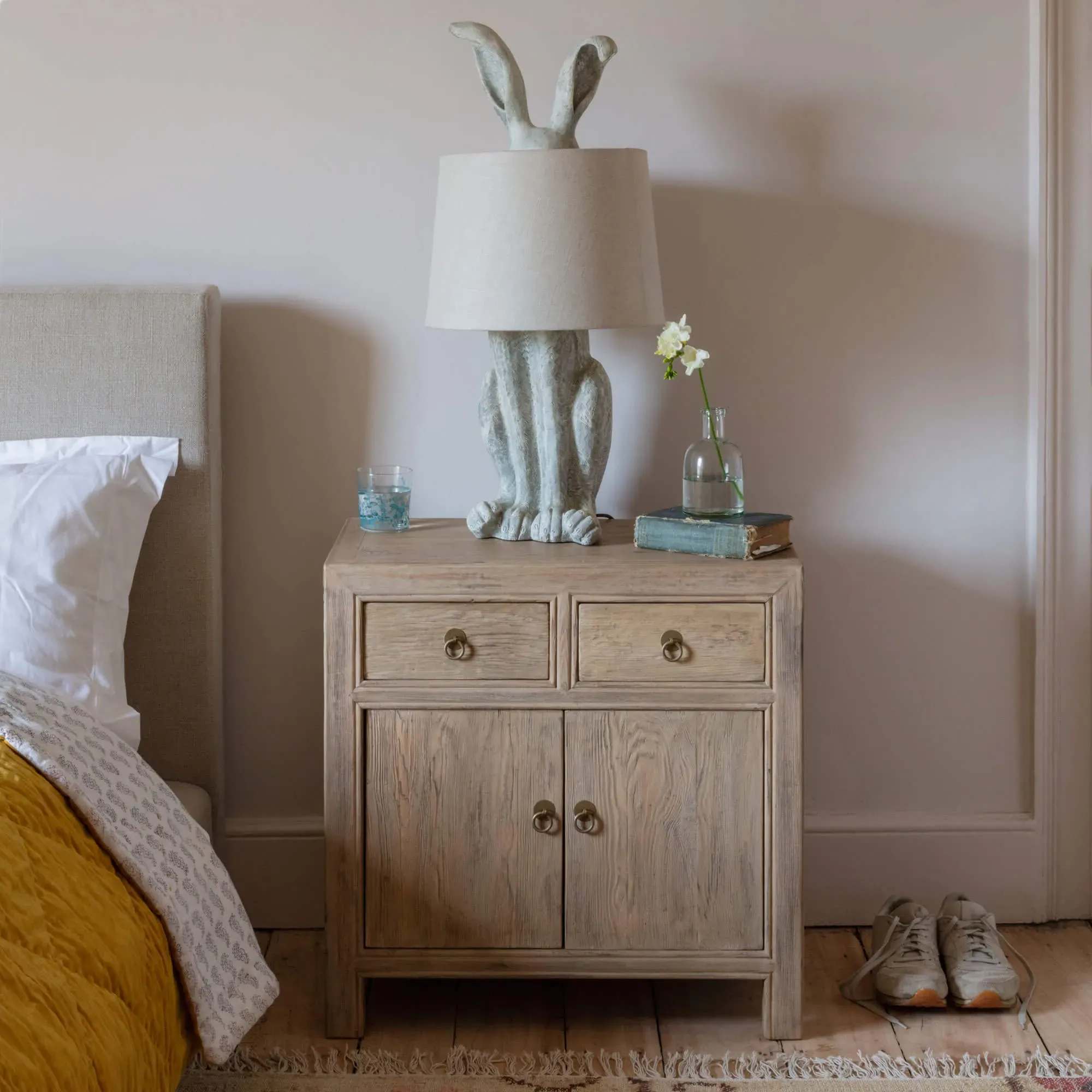 Leshan Bedside Table - Natural, Elm image