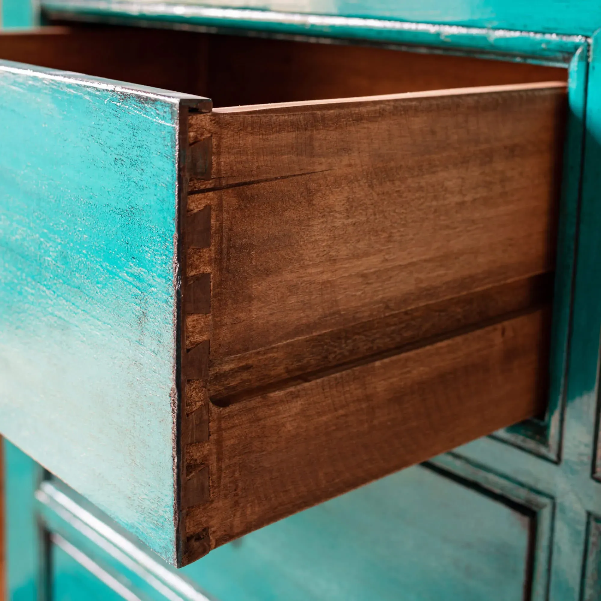 Leshan Chest of Drawers - Turquoise, Pine