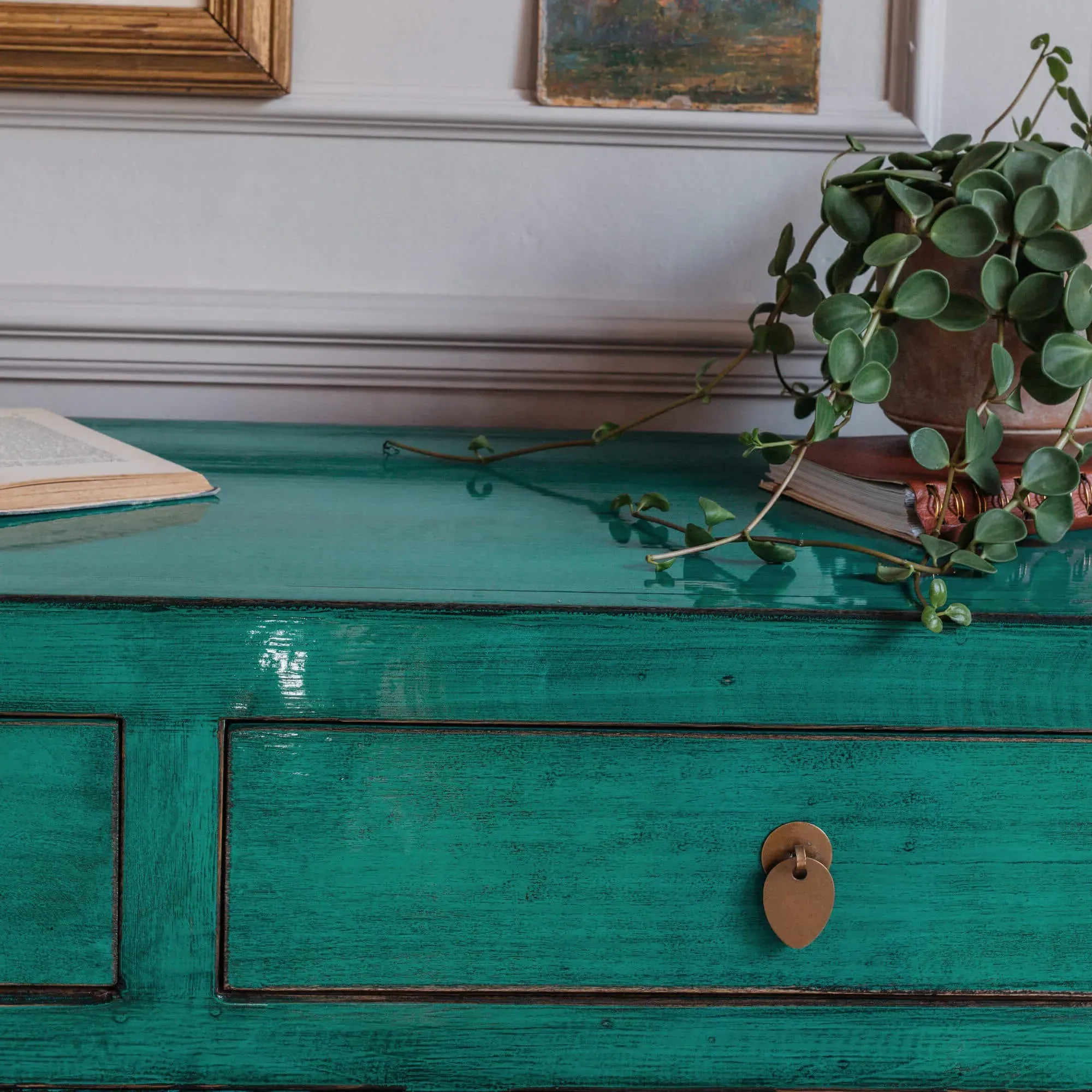 Leshan Four Door Three Drawer Sideboard - Turquoise, Pine