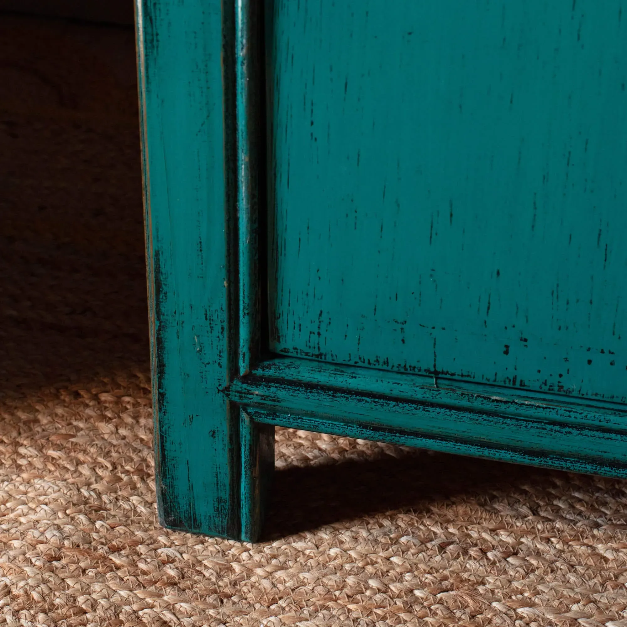 Leshan Peacock Small Two Door Two Drawer Sideboard - Turquoise, Pine