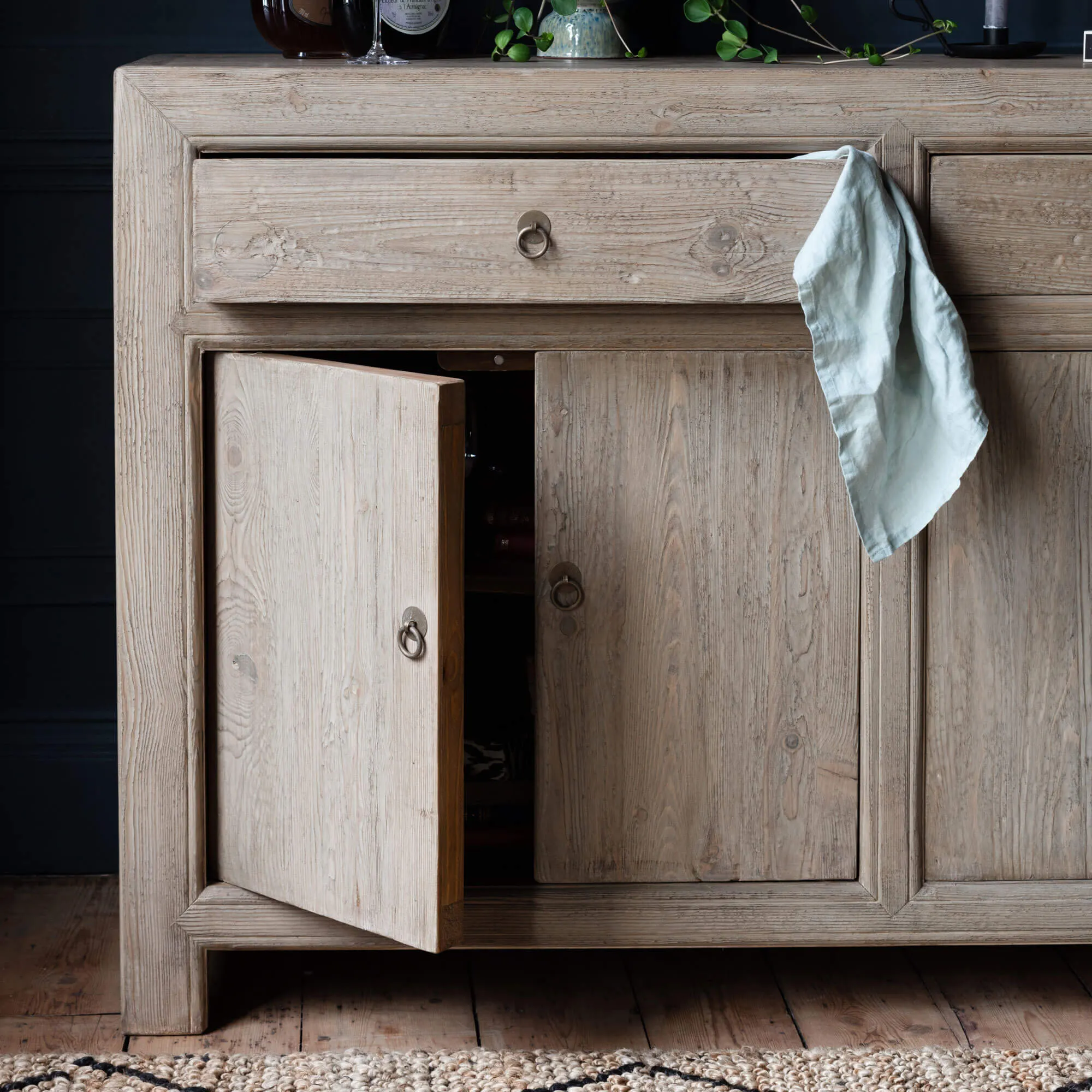 Leshan Six Door Three Drawer Sideboard - Natural, Elm