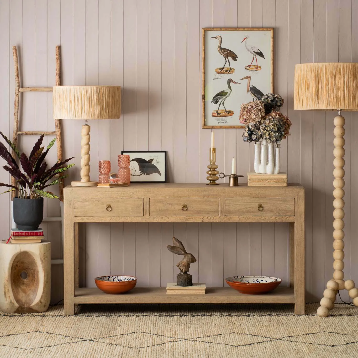 Leshan Three Drawer Sideboard - Natural, Elm