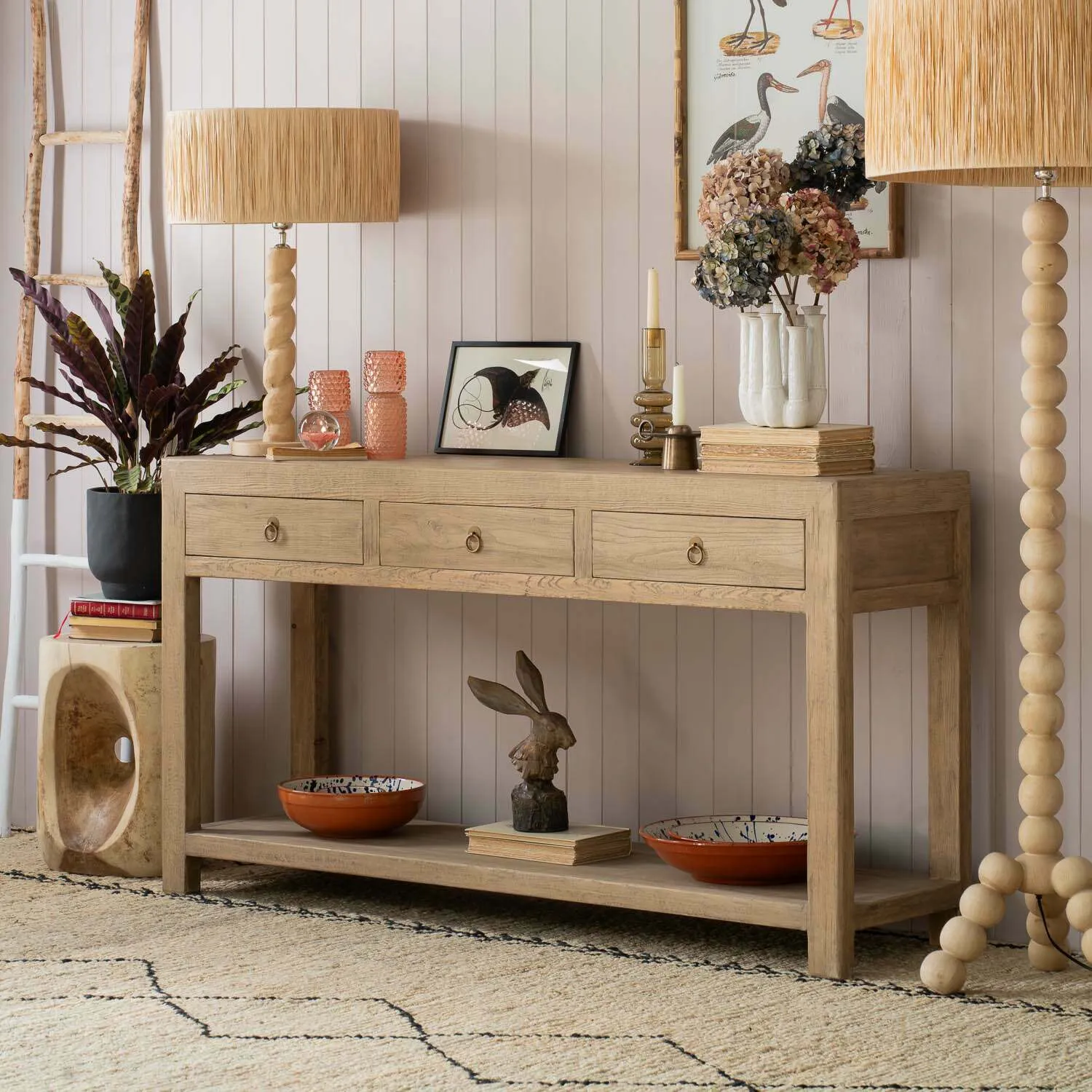 Leshan Three Drawer Sideboard - Natural, Elm