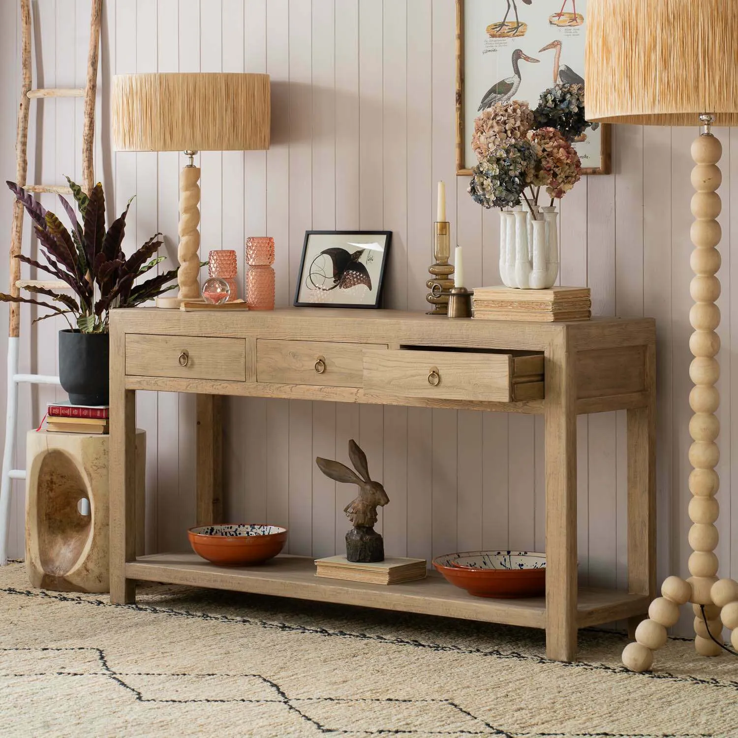 Leshan Three Drawer Sideboard - Natural, Elm
