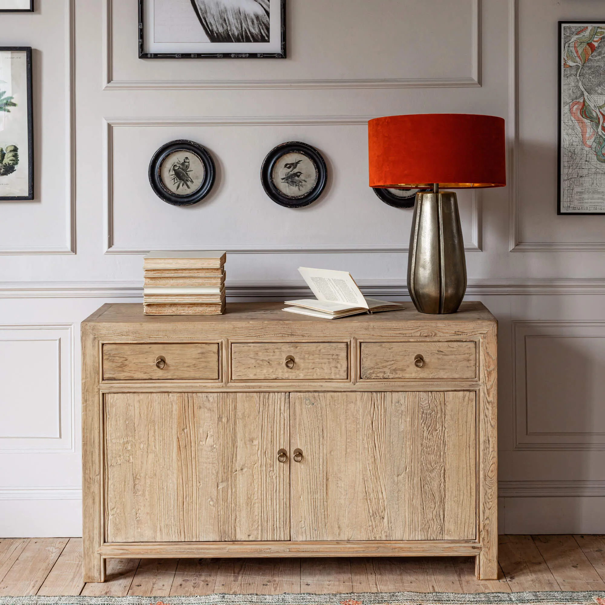 Leshan Two Door Three Drawer Sideboard - Natural, Elm