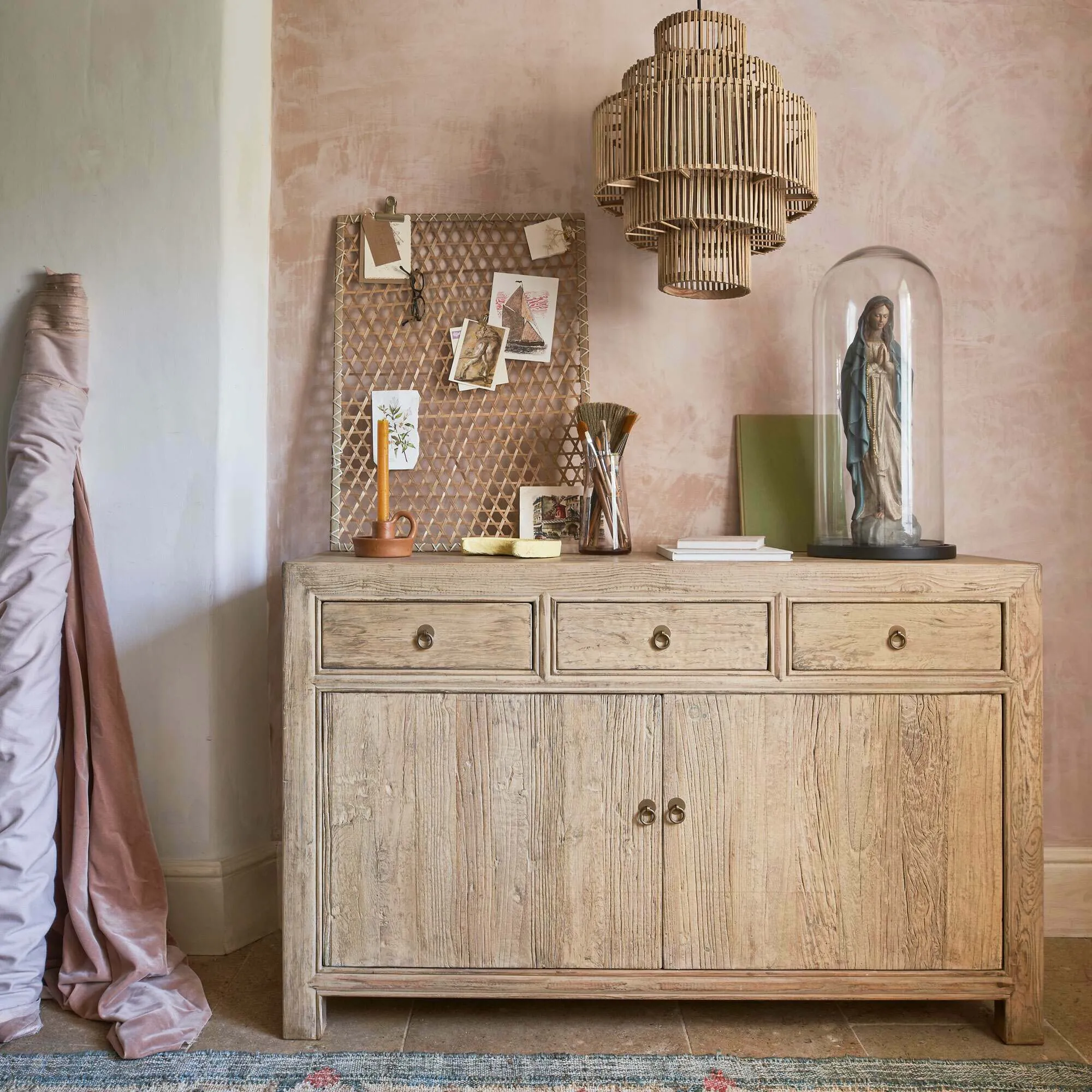 Leshan Two Door Three Drawer Sideboard - Natural, Elm image