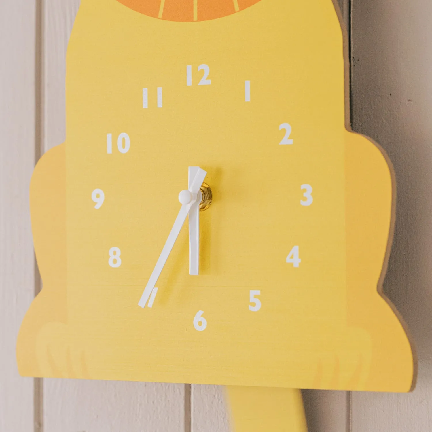 Lion Wooden Wall Clock with Pendulum - Plywood