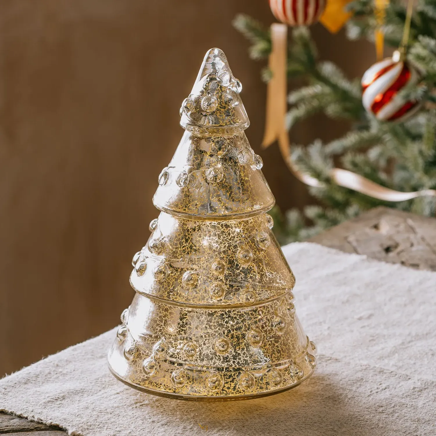 Lit Sparkle Christmas Tree - Silver, Glass