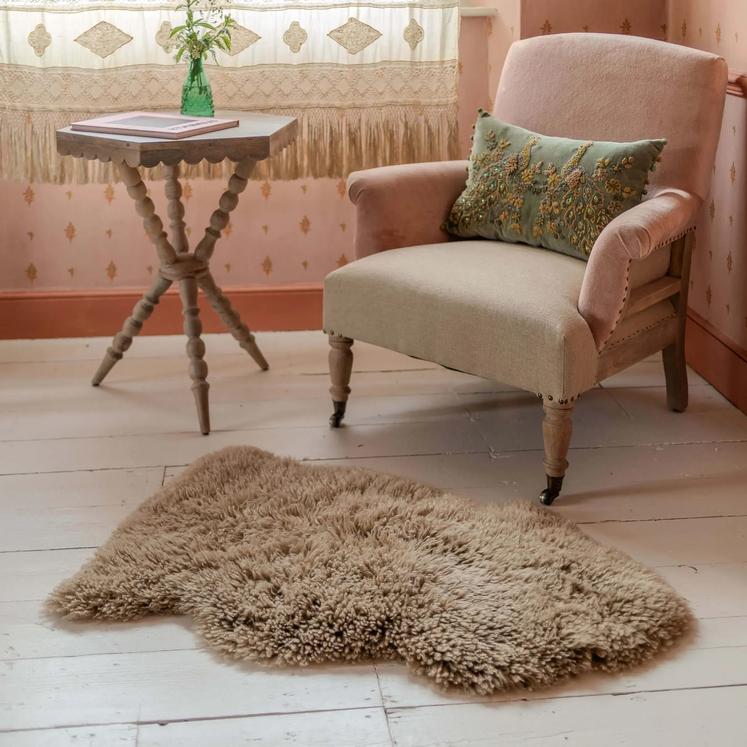 Long Curly Single Sheepskin - Butterscotch