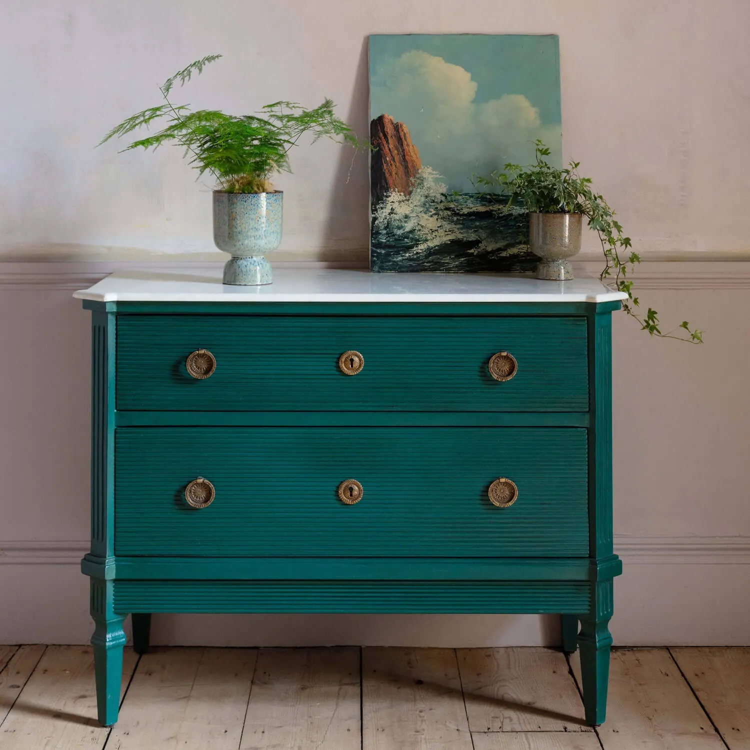 Lottie Chest of Drawers - Green, Mango Wood