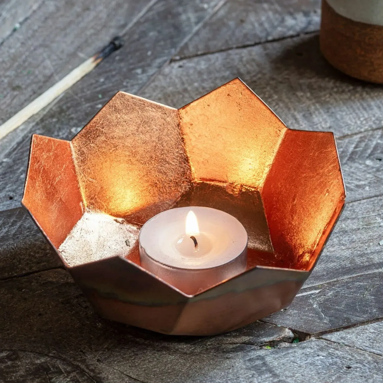 Lotus Tea Light Holder - Gold, Copper