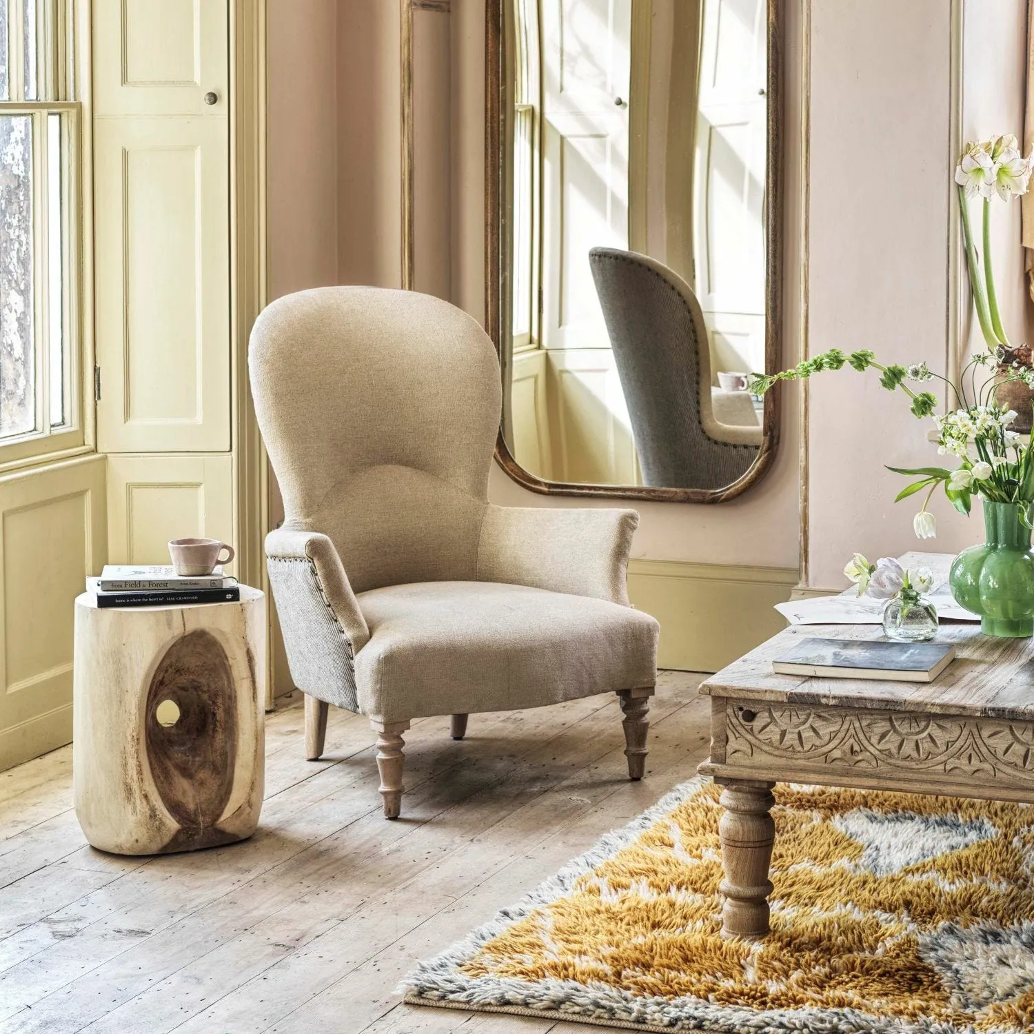 Louise Armchair - Natural, Linen