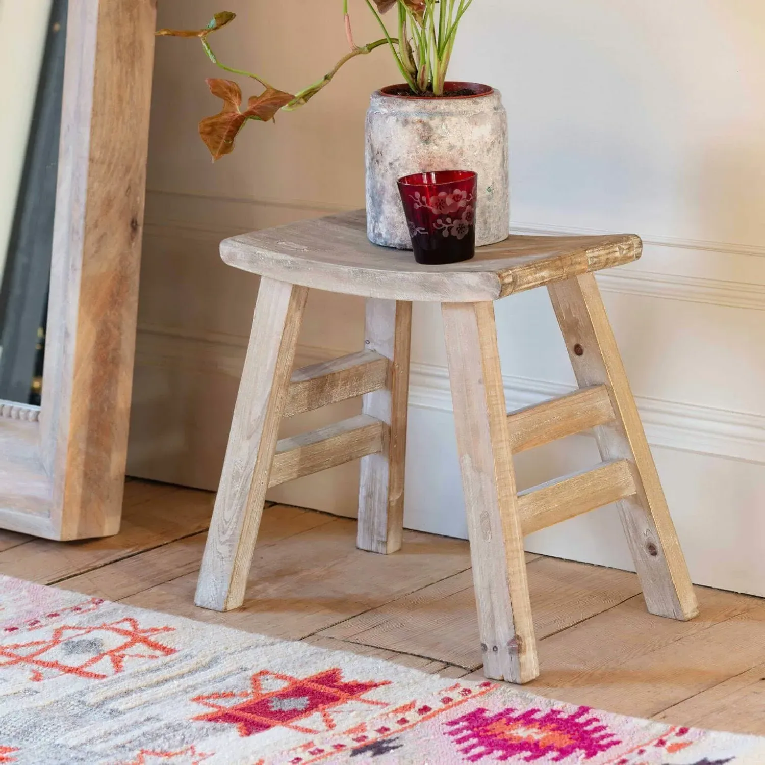 Low Fir Wooden Stool image
