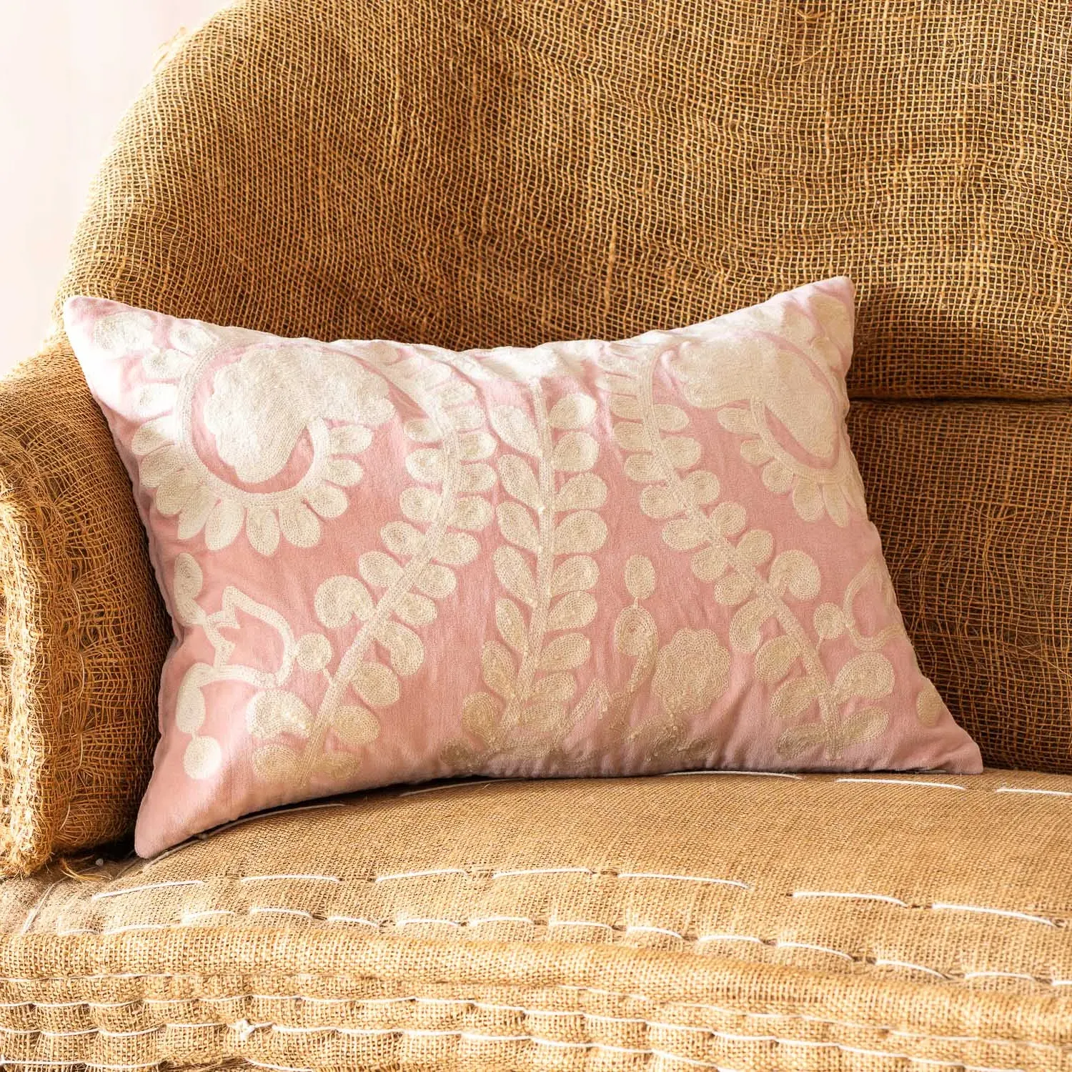 Lucia Rectangular Cushion - Burnt Sienna, Velvet