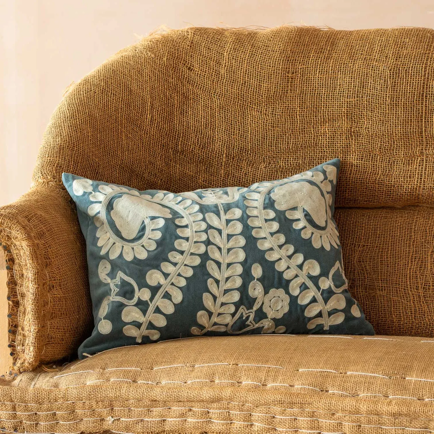 Lucia Rectangular Cushion - Mustard, Velvet