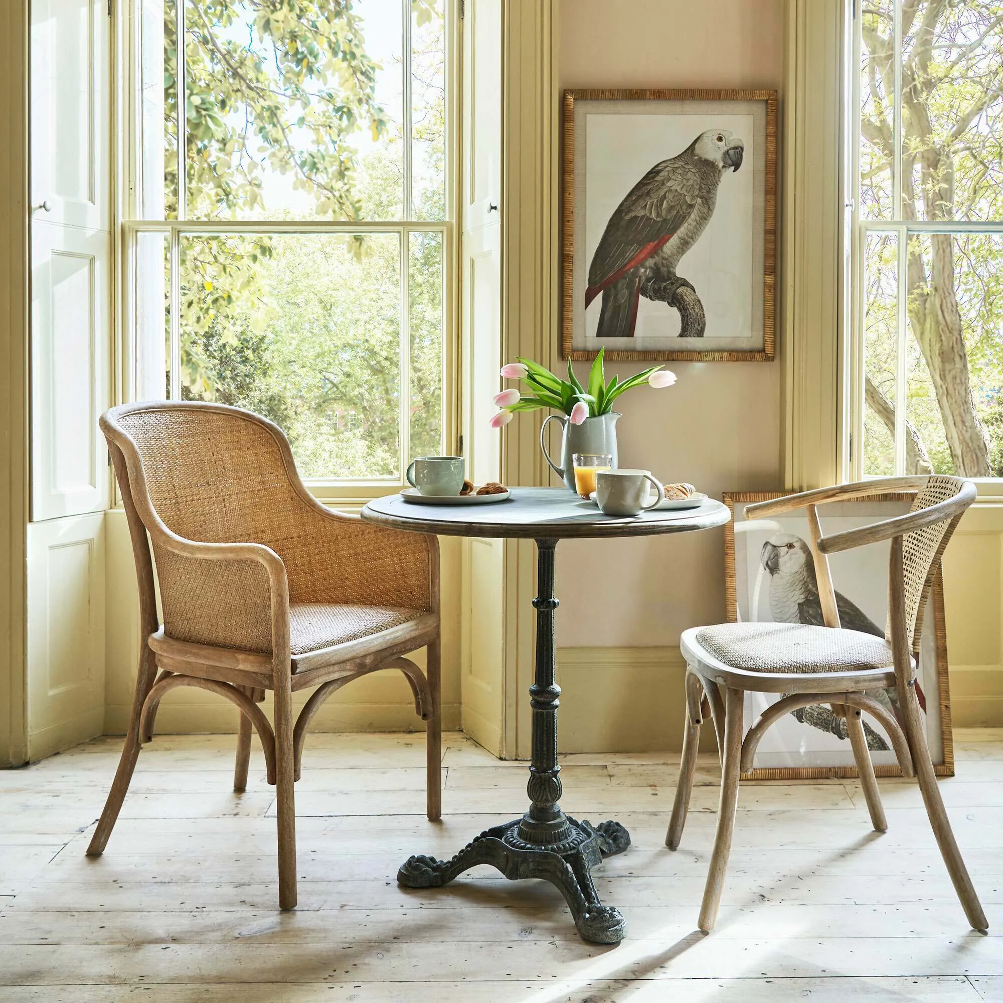 Lucien Wicker Armchair - Rubber Wood, Rattan