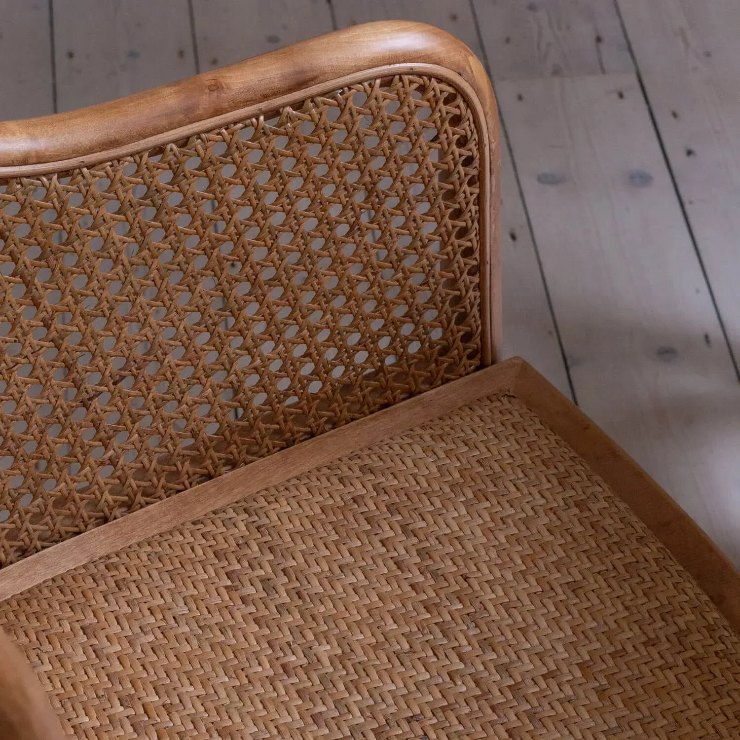 Lucien Wicker Office Chair - Birch Wood, Rattan