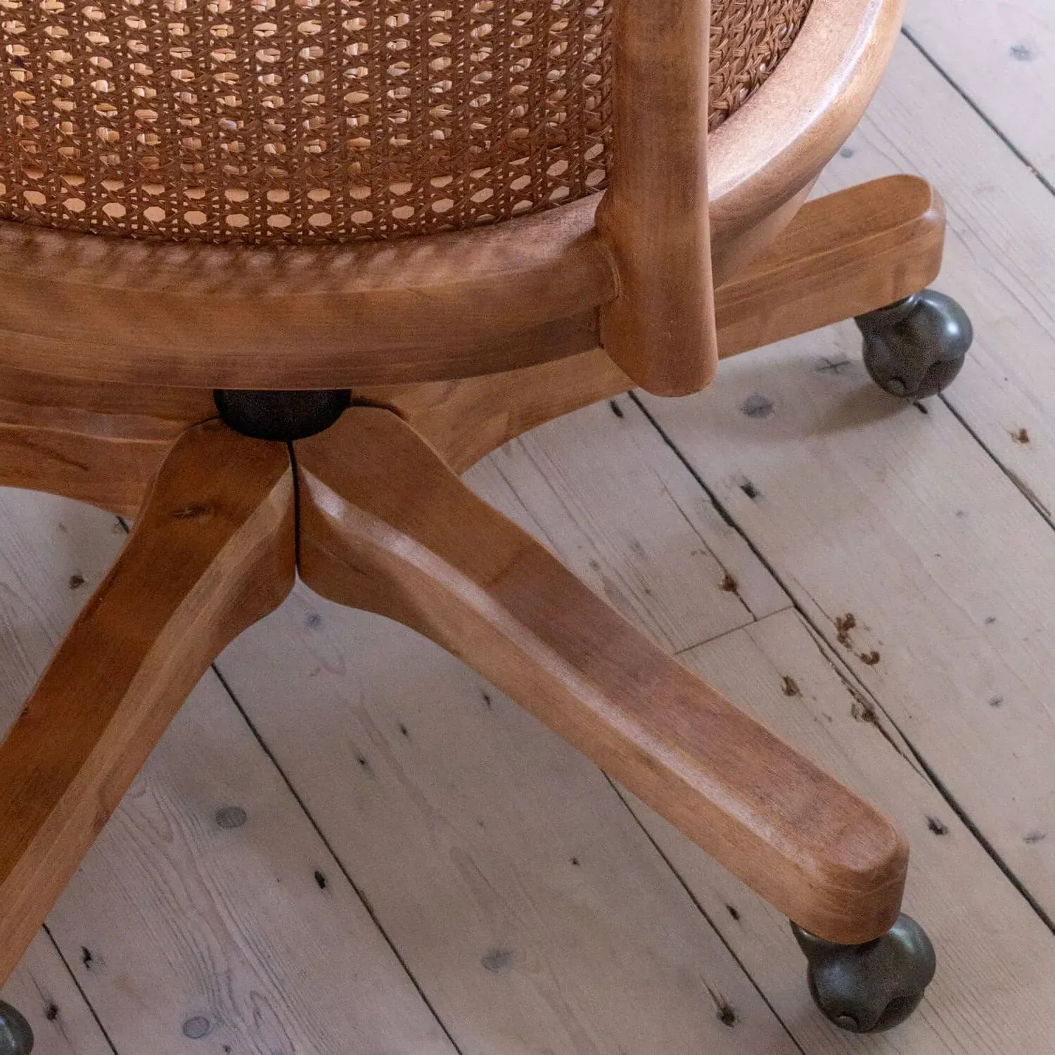 Lucien Wicker Office Chair - Birch Wood, Rattan