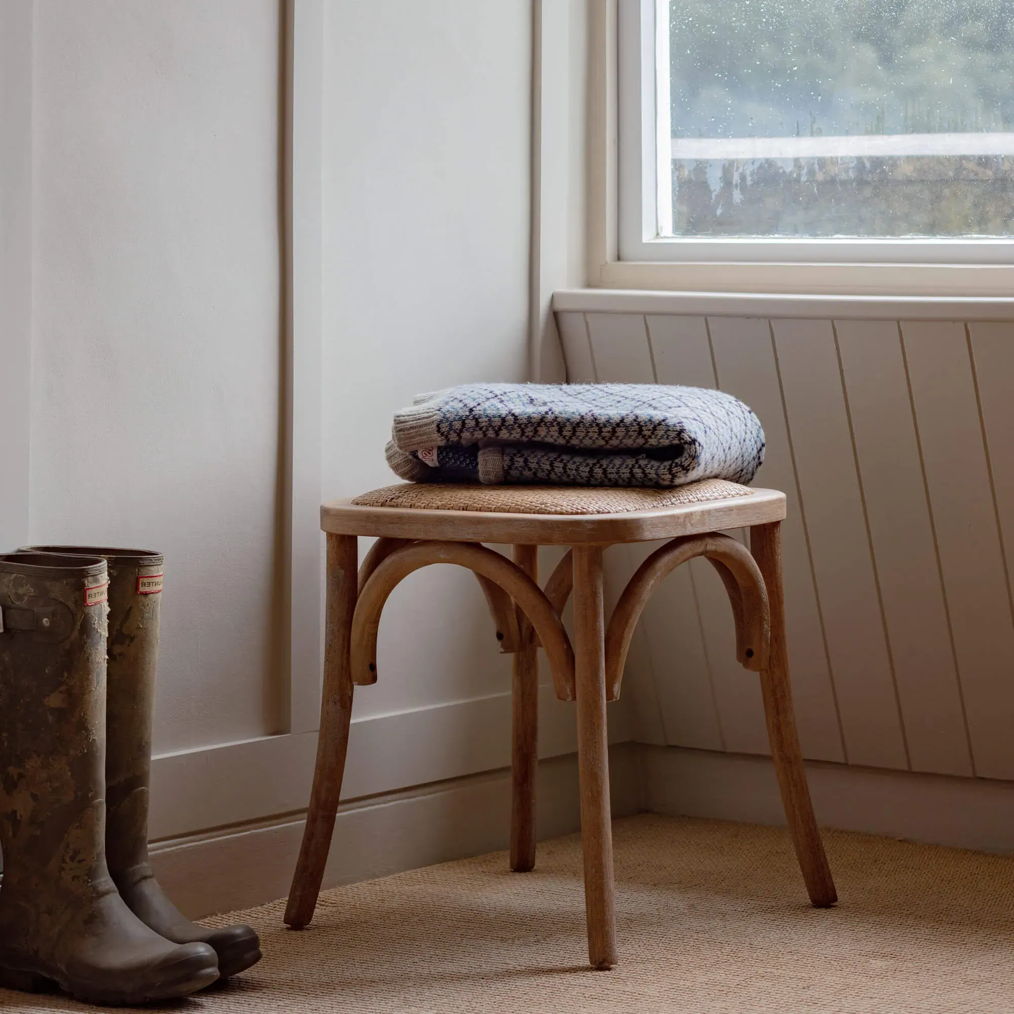 Lucien Wicker Stool - Rubber Wood, Rattan image