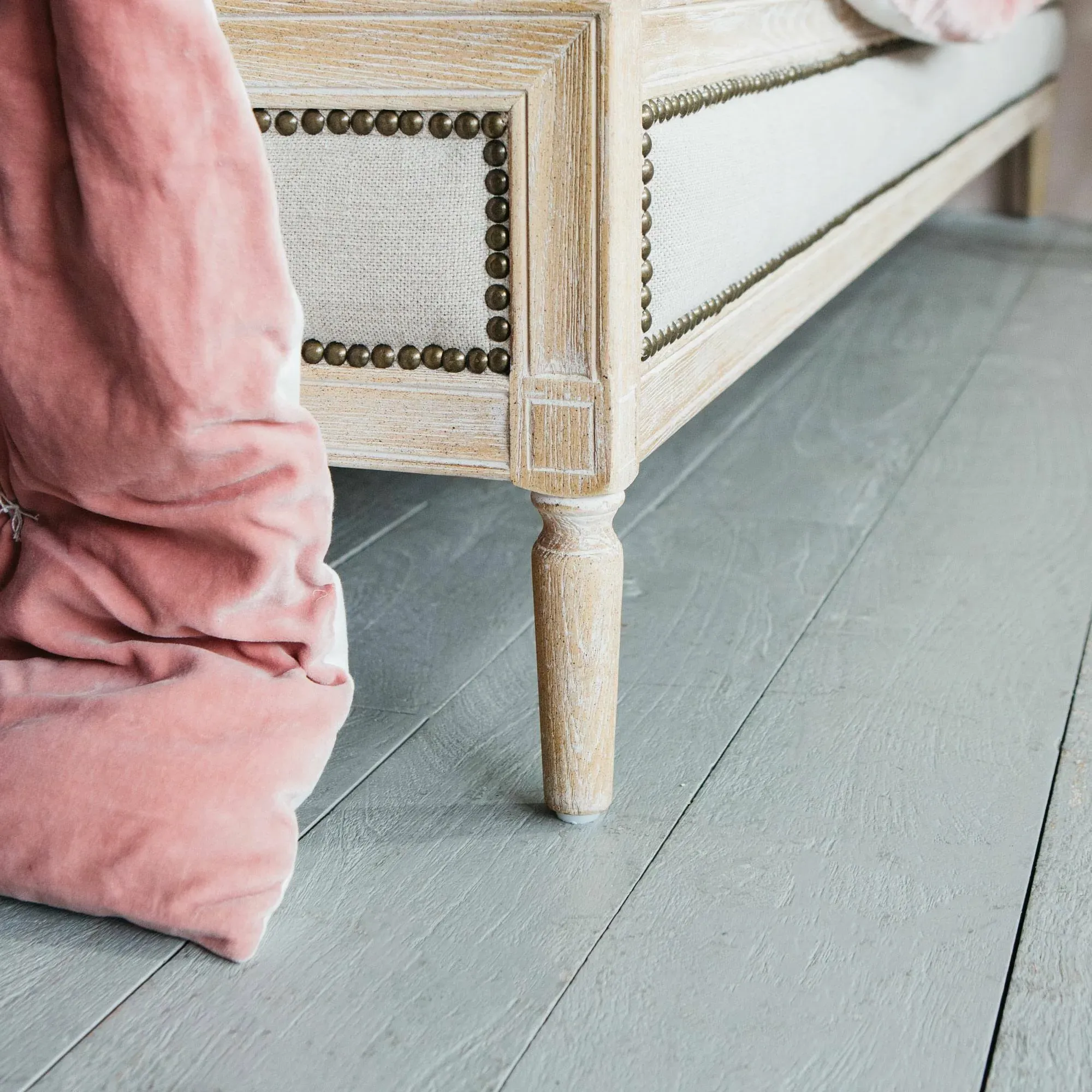 Luna King Size Bed Frame - Natural, Linen
