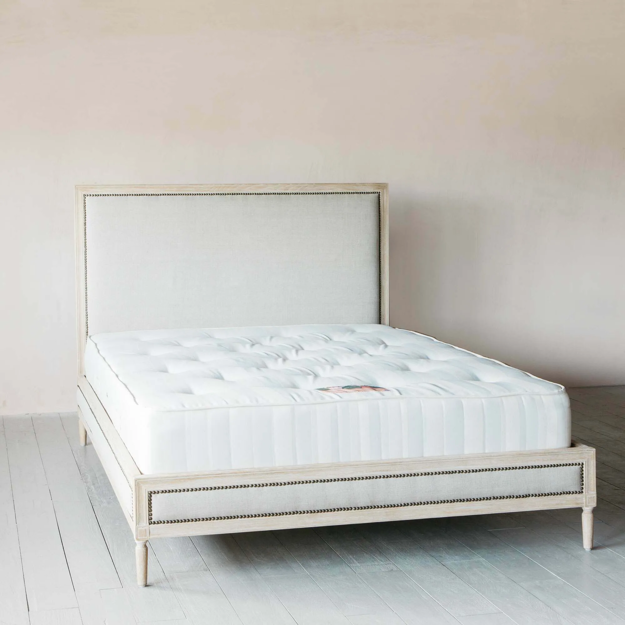 Luna King Size Bed Frame - Natural, Linen