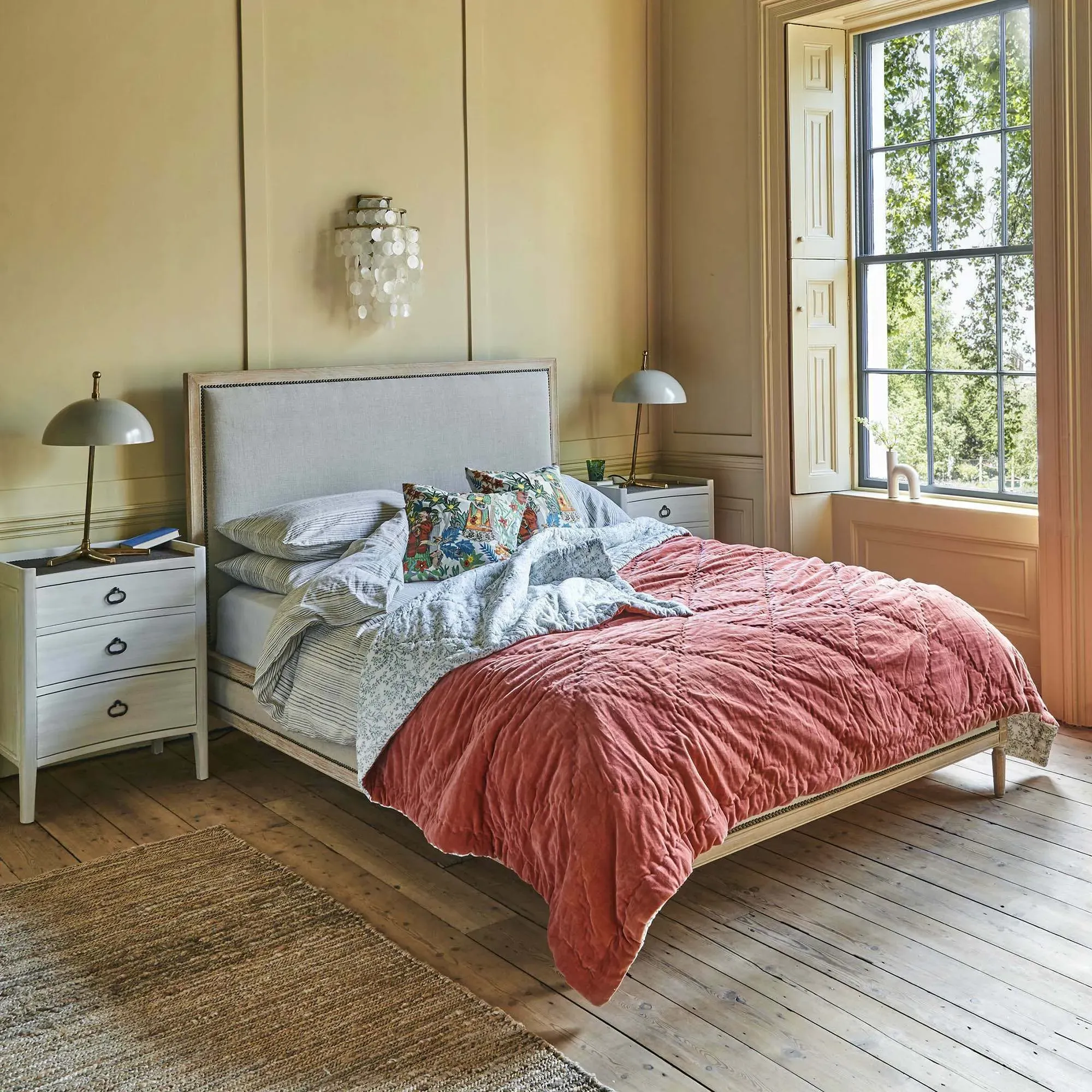 Luna King Size Bed Frame - Natural, Linen image