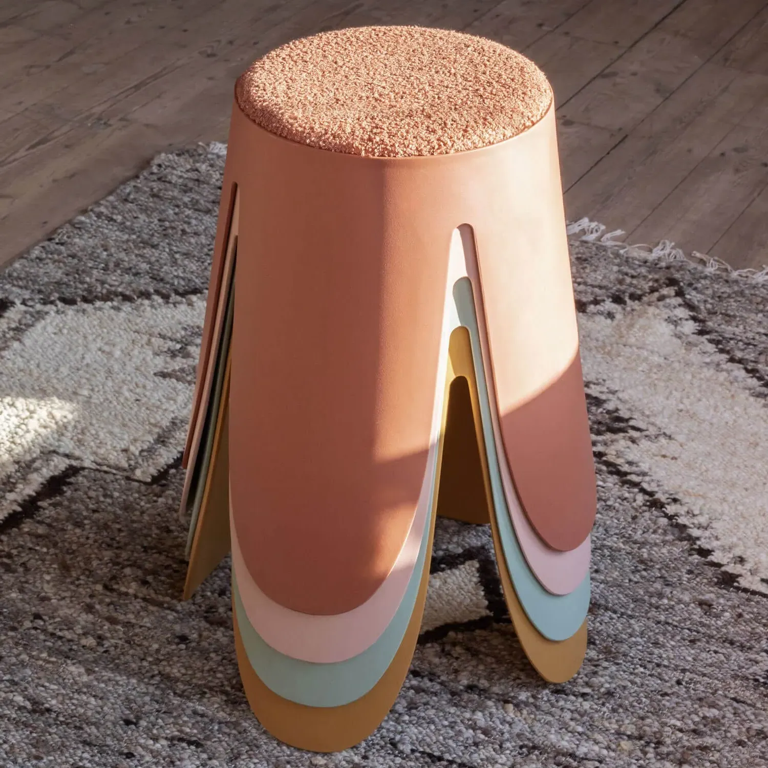 Mabel Stackable Stool - Ochre Yellow, Polypropylene