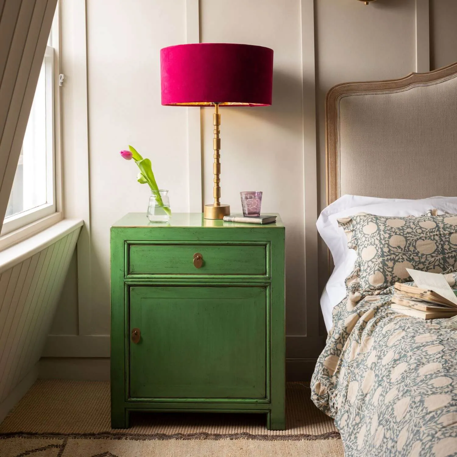 Macau Bedside Table - Jade, Pine image