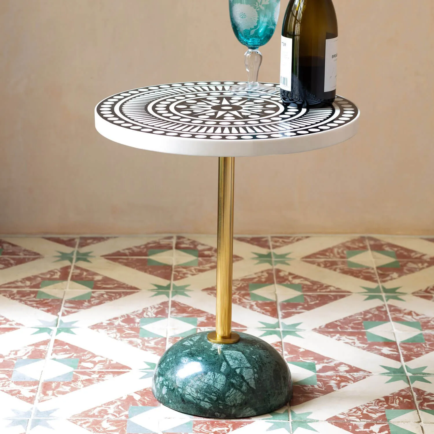 Maisie Round Side Table - Marble, Resin