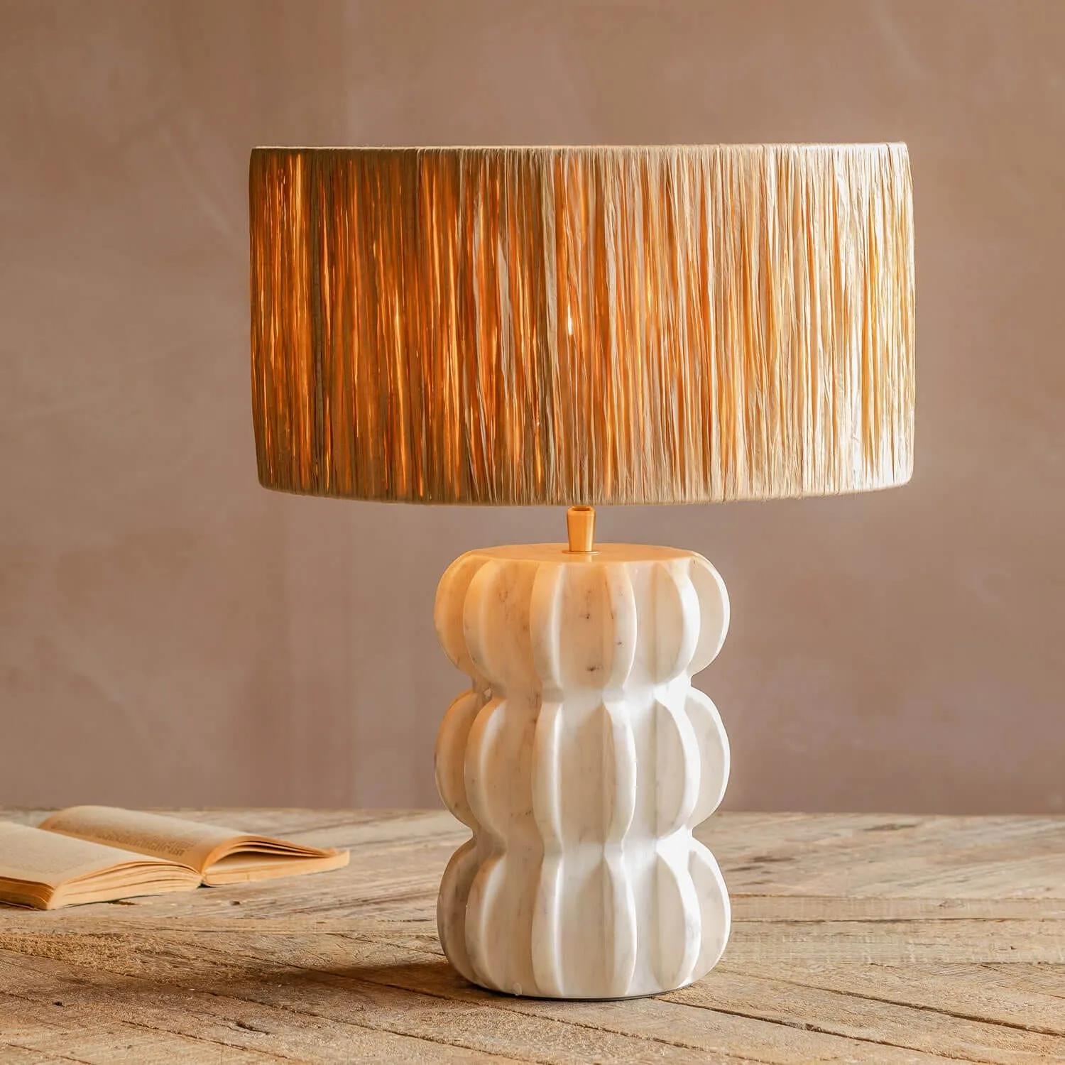 Malvern Marble Table Lamp - White