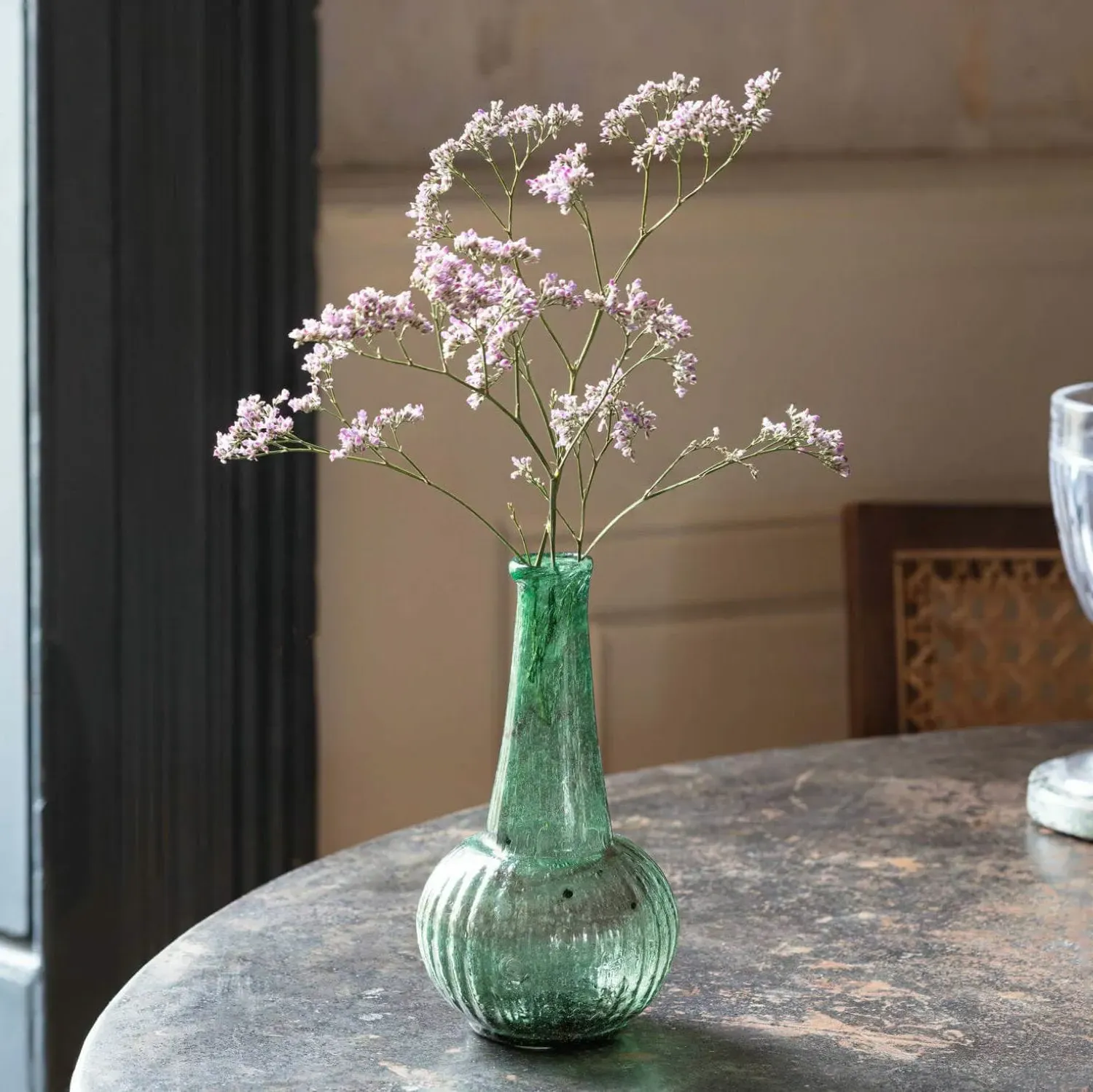 Marbled Glass Vase - Green