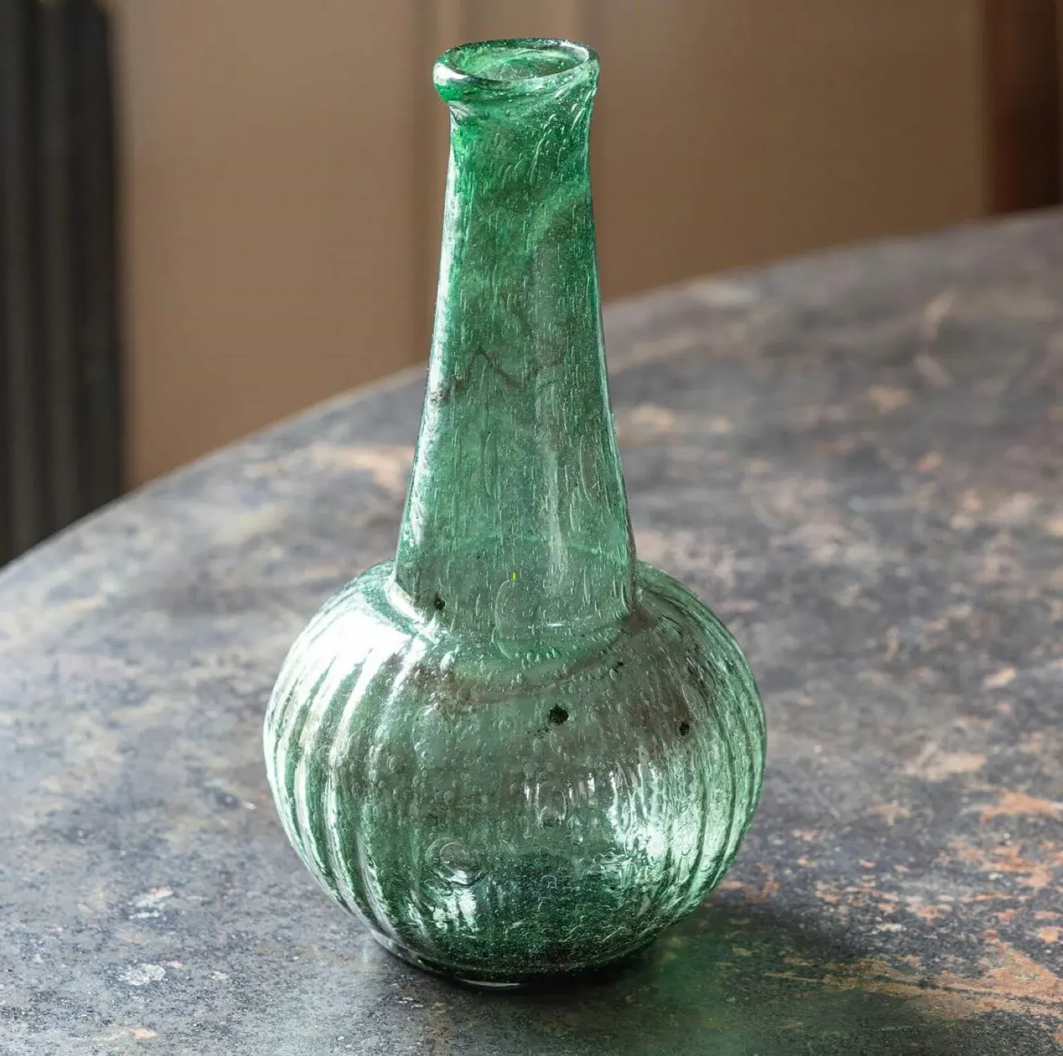 Marbled Glass Vase - Green