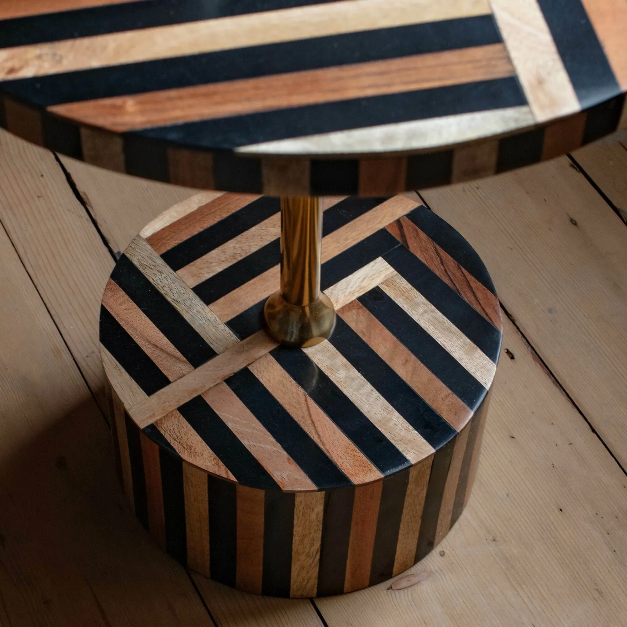 Marina Round Side Table - Aluminium, Resin