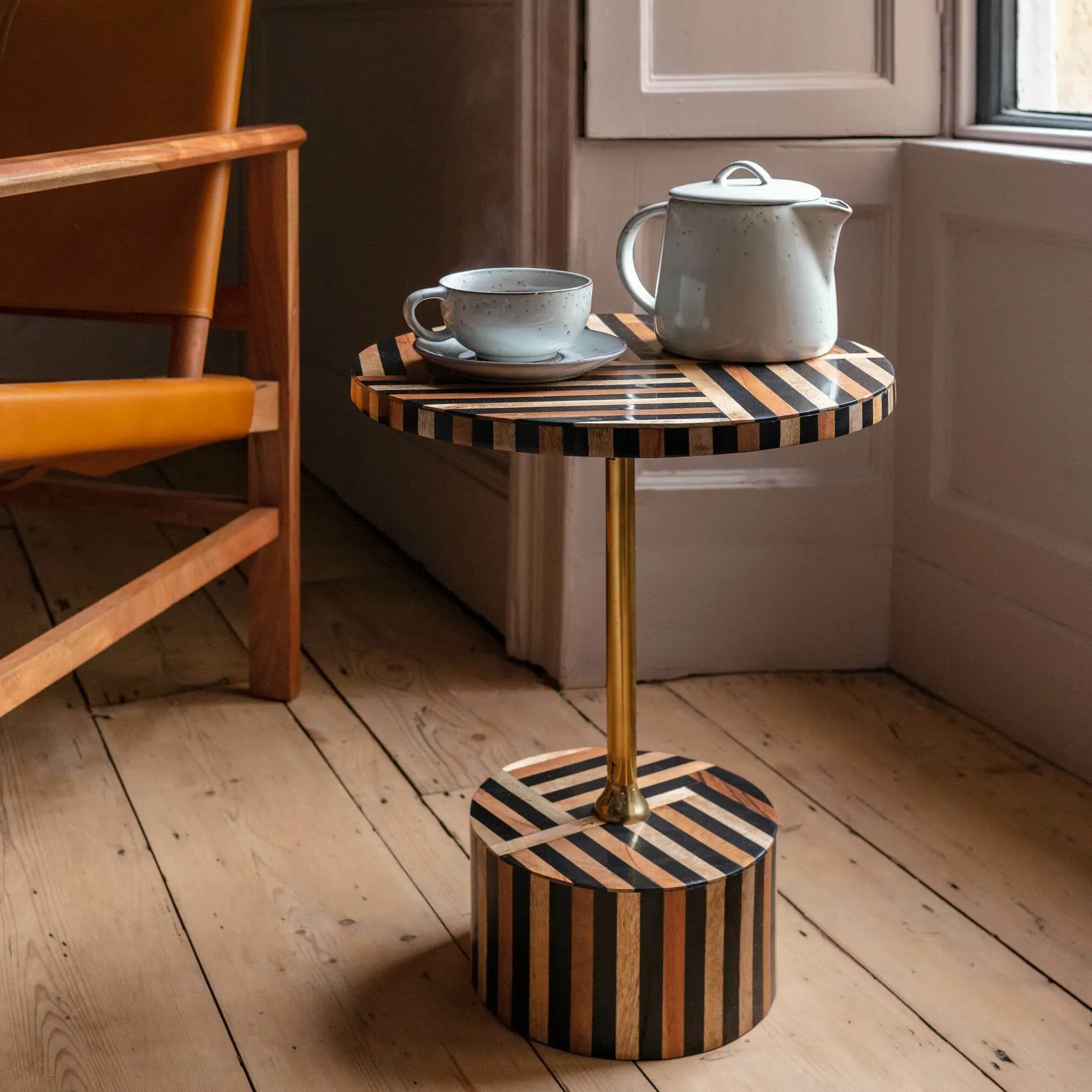 Marina Round Side Table - Aluminium, Resin image