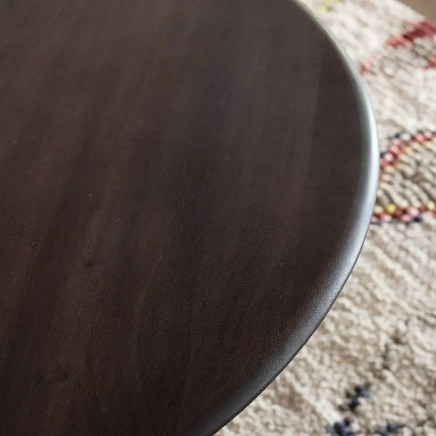 Mason Round Coffee Table - Black, Mango Wood