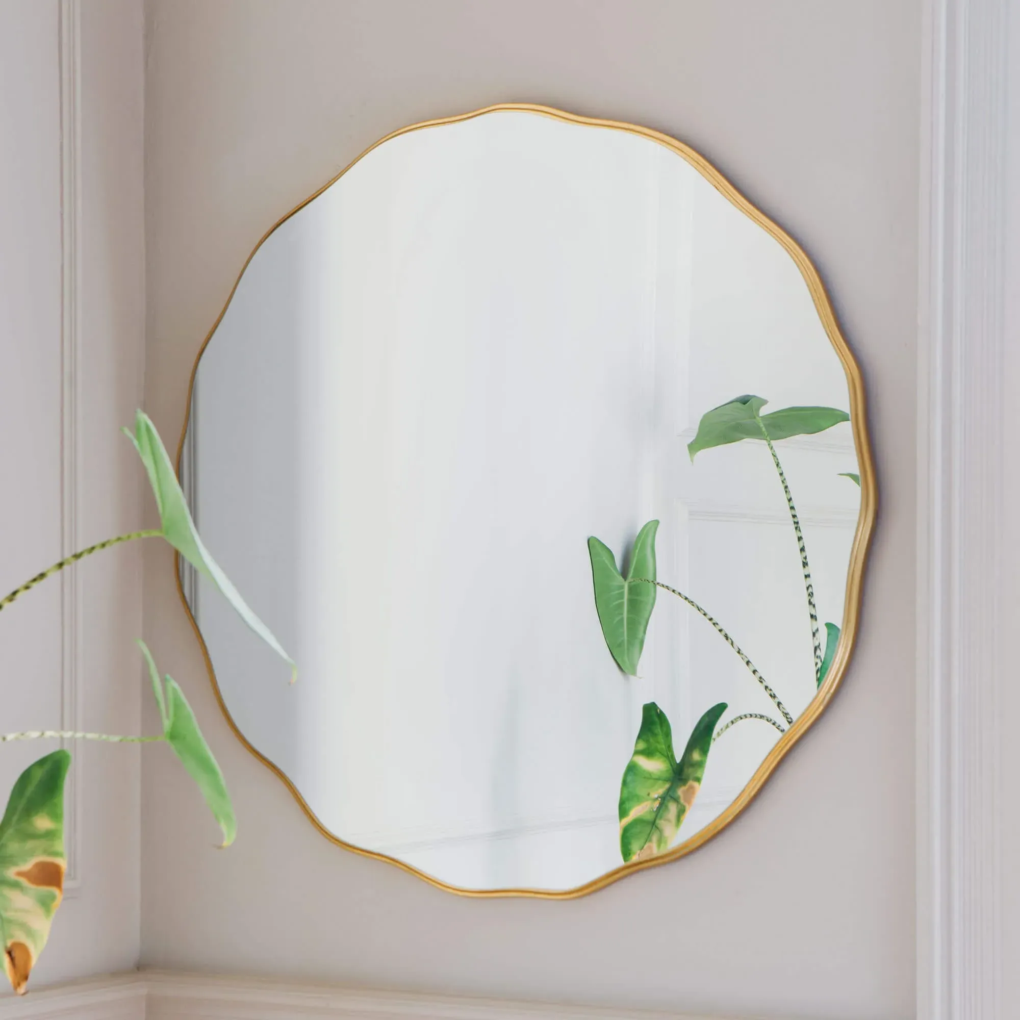 Matilda Round Gold Mirror - Gold, Plastic image