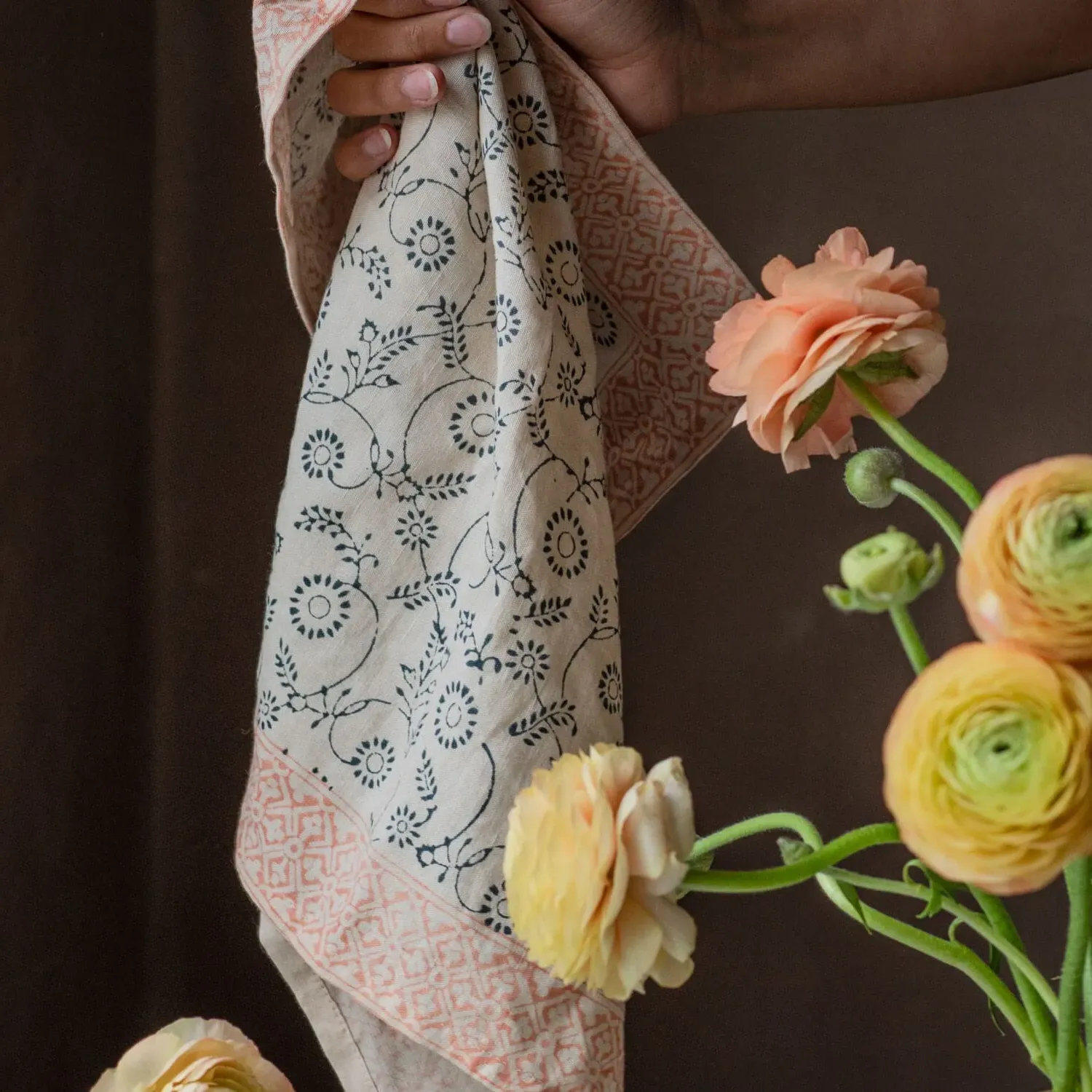 Matilde Block Printed Napkin - Linen