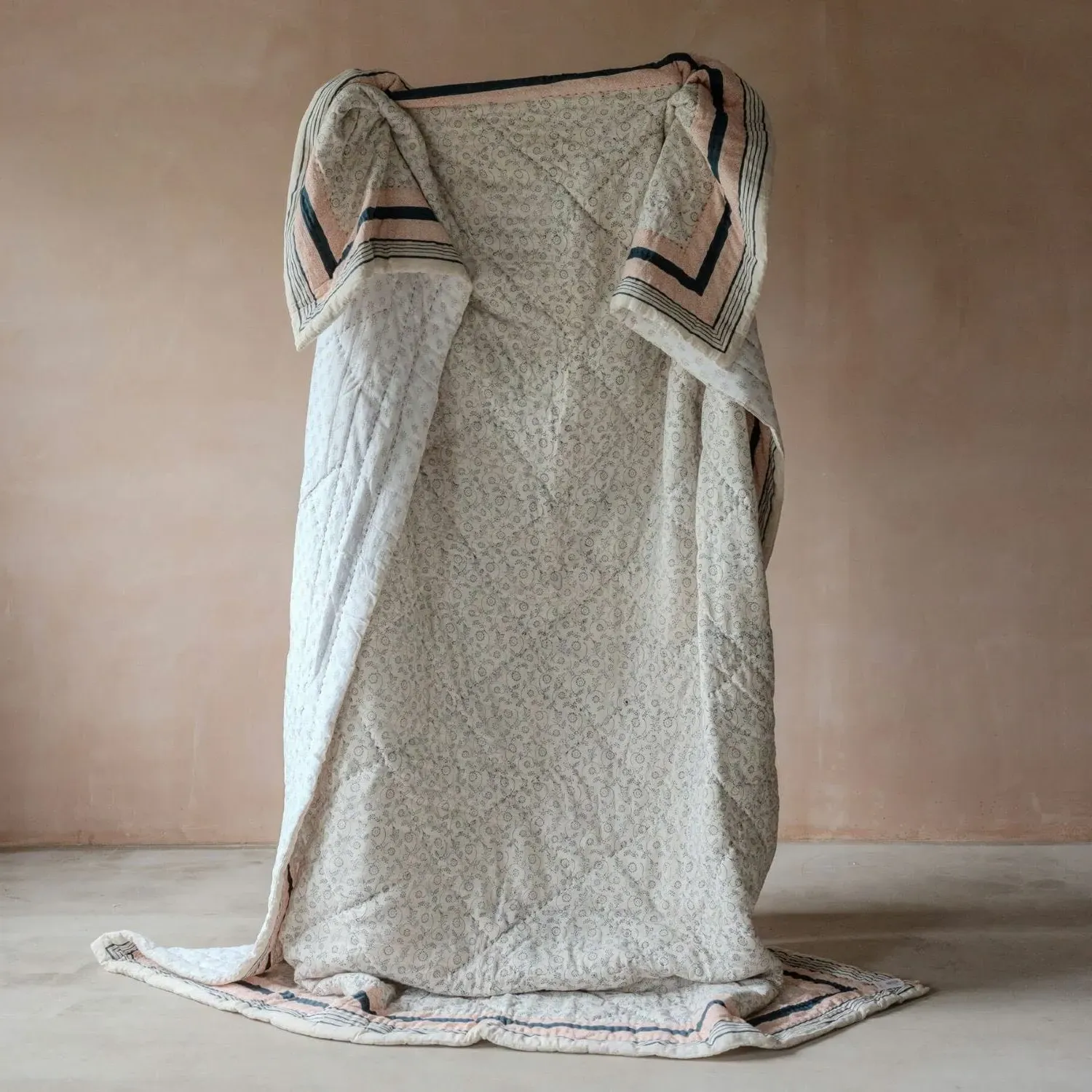 Matilde Hand-Printed Quilt - Rayon Linen Blend