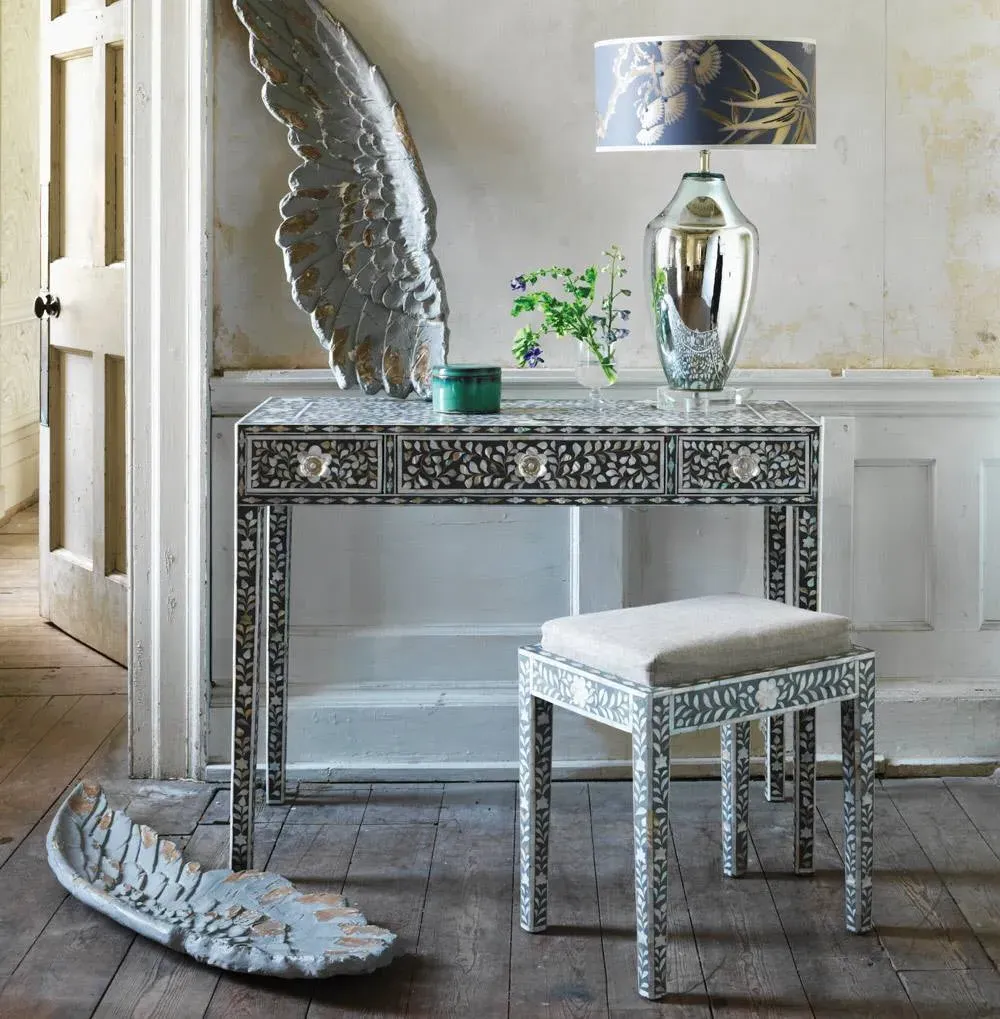 Maxi Dressing Table - Grey, Mother of Pearl