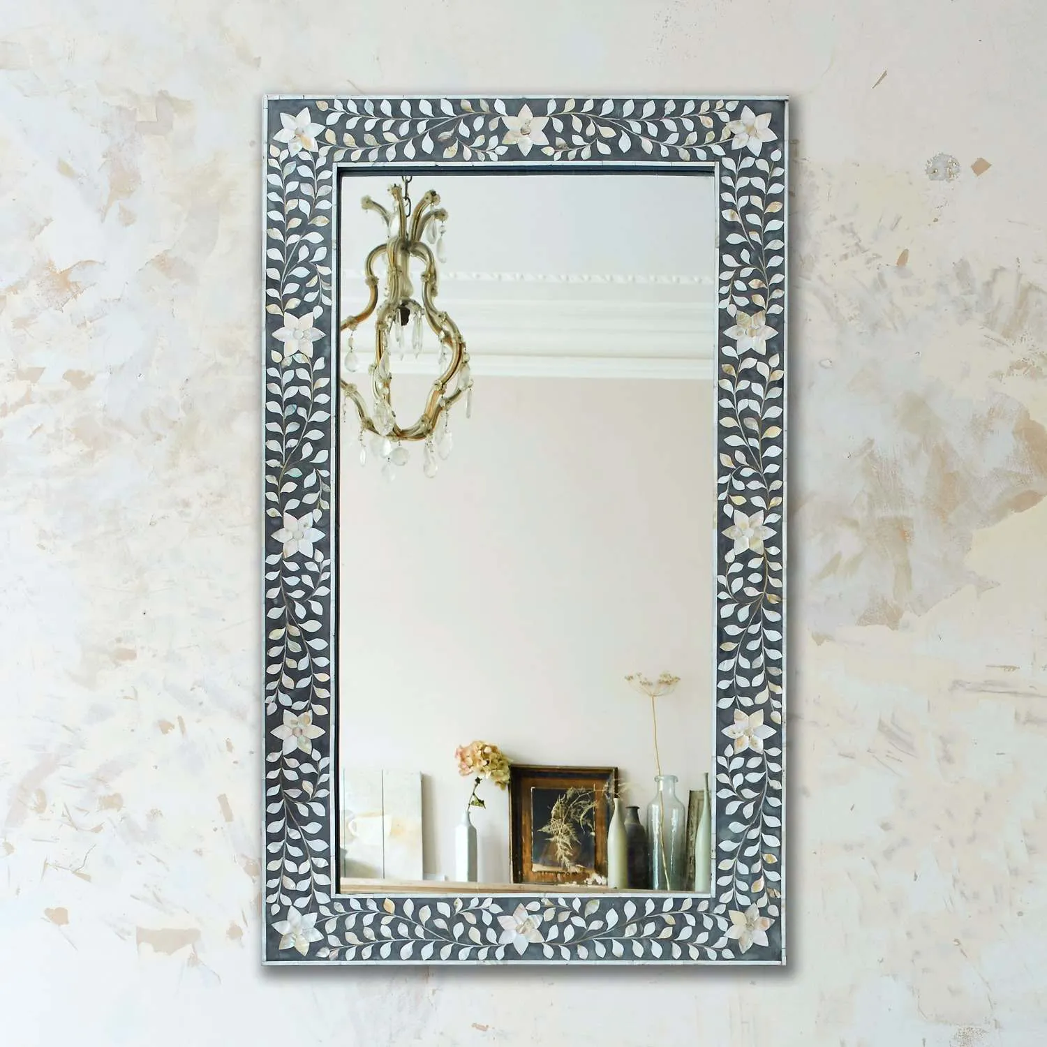 Maxi Mother of Pearl Mirror - Grey image